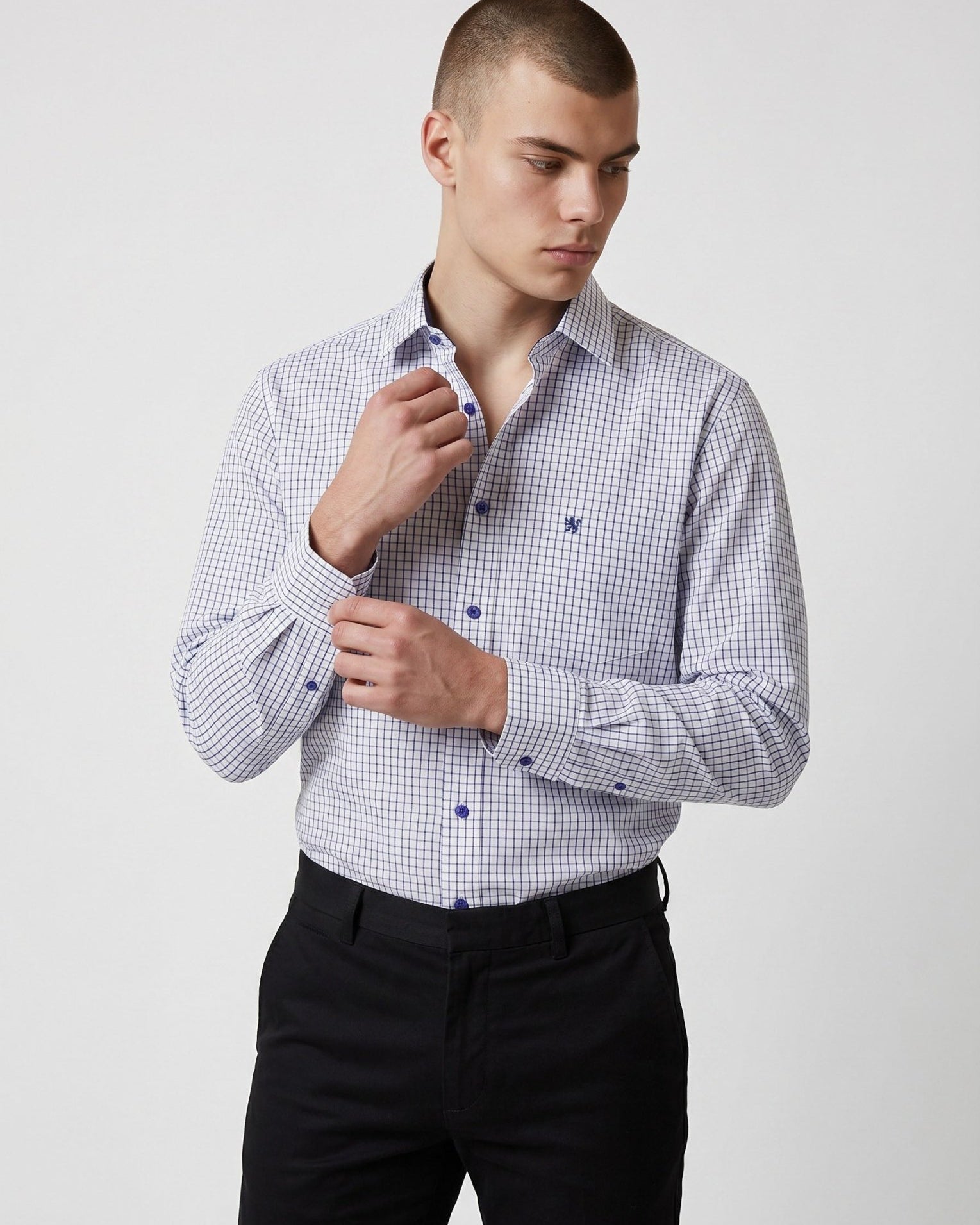 Manchester Camisa de Vestir Rayas Finas Slim Fit - Manchester