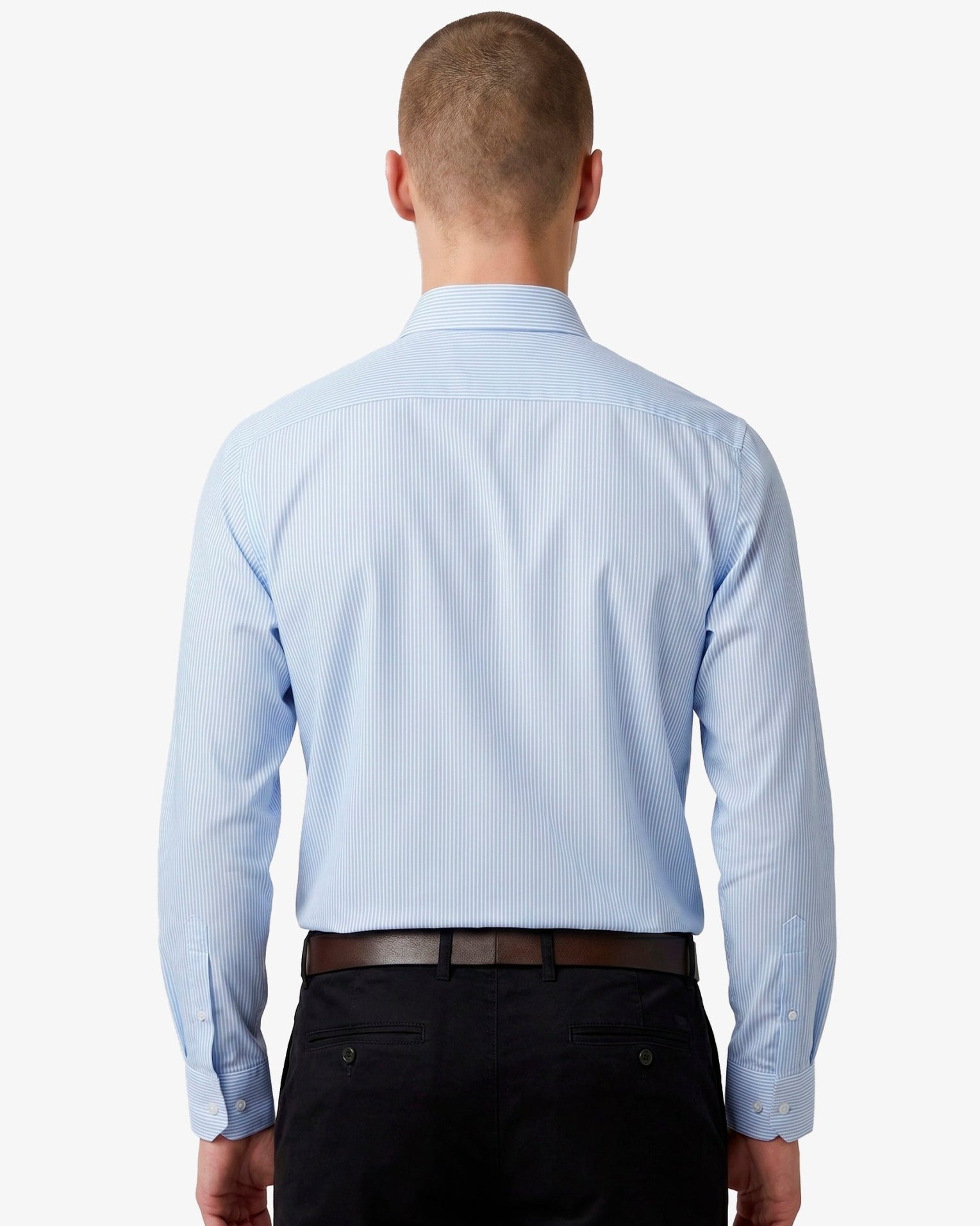 Manchester Camisa de Vestir Regular Fit a Rayas color celeste para hombre