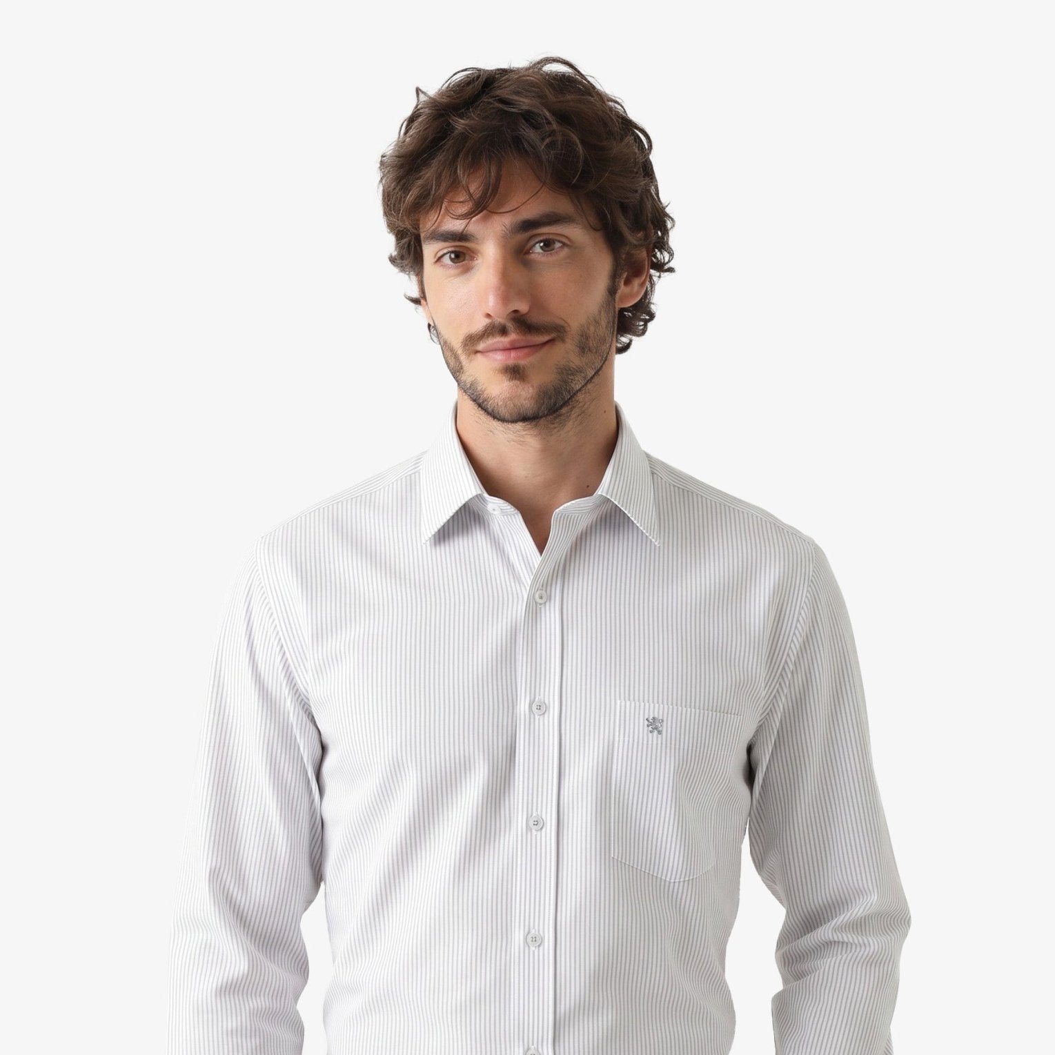 Manchester Camisa de Vestir Regular Fit con Rayas en Algodón y Poliéster - Manchester
