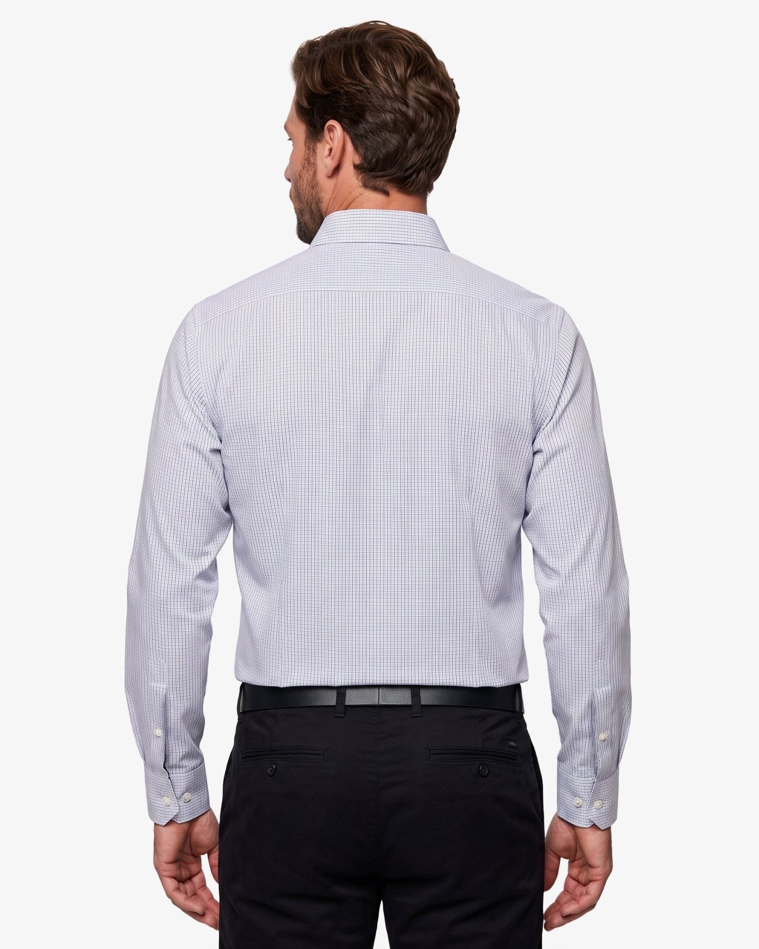 Manchester Camisa de Vestir Regular Fit Estampado de Cuadros Pequeños en Algodón-Poliéster - Manchester