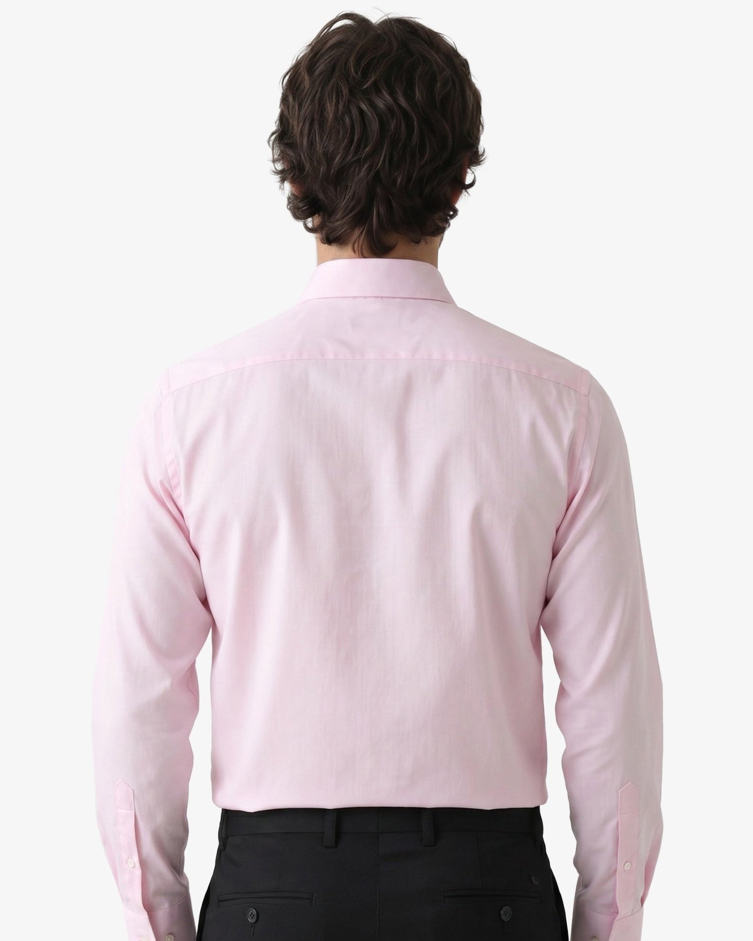 Manchester Camisa de Vestir Slim Fit Algodón y Poliéster- Manga Larga color rosa para hombre