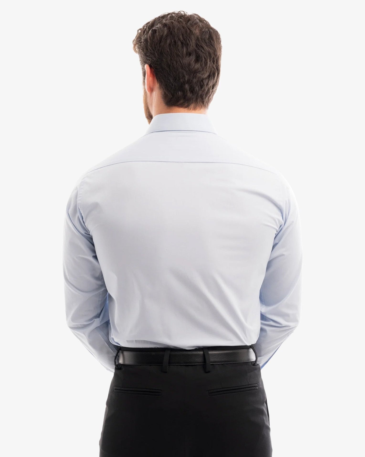 Manchester Camisa de Vestir Slim Fit con Cuello Ajustable y Puño Convertible de Algodón y Poliéster - Manchester