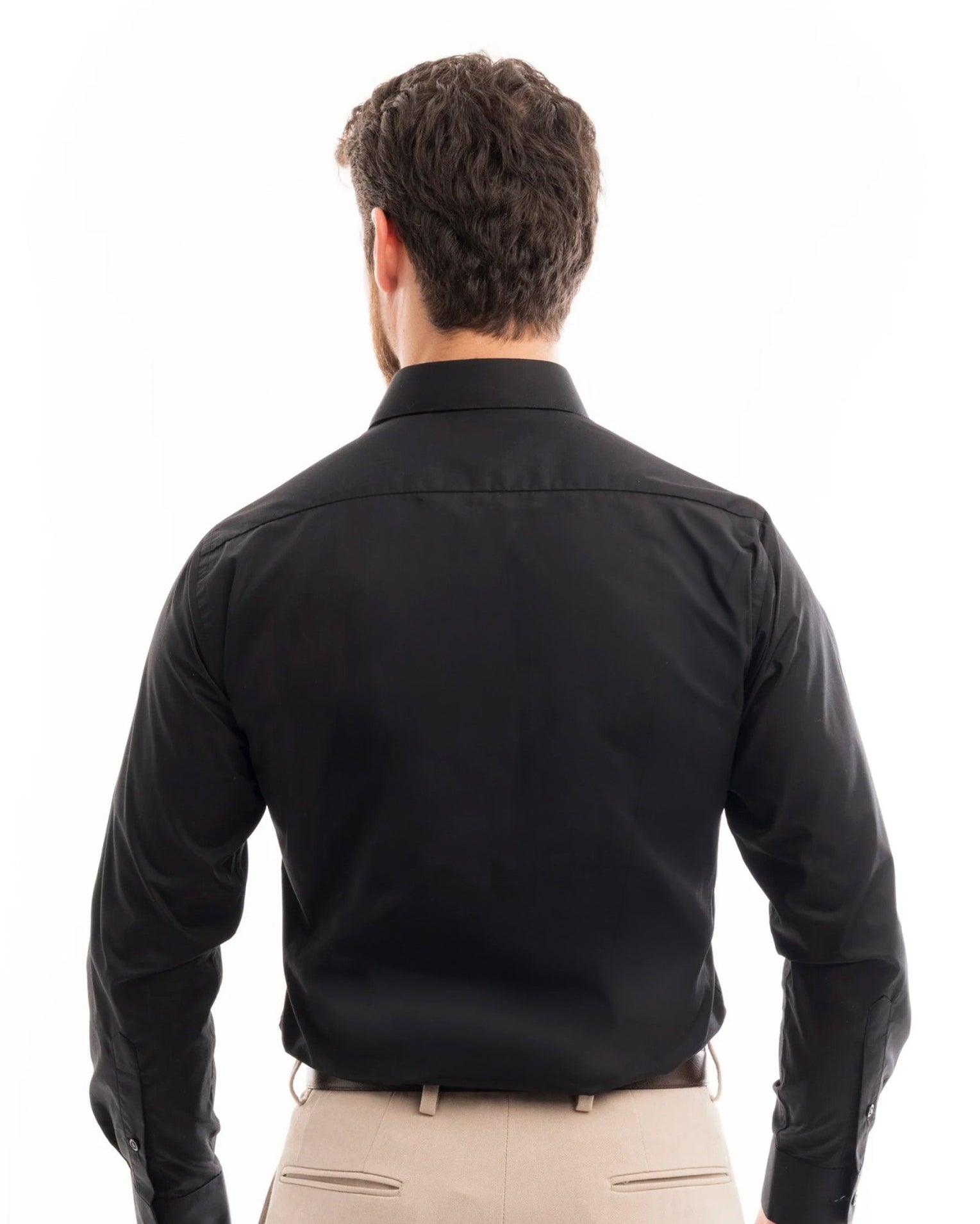 Manchester Camisa de Vestir Slim Fit con Cuello Ajustable y Puño Convertible de Algodón y Poliéster - Manchester