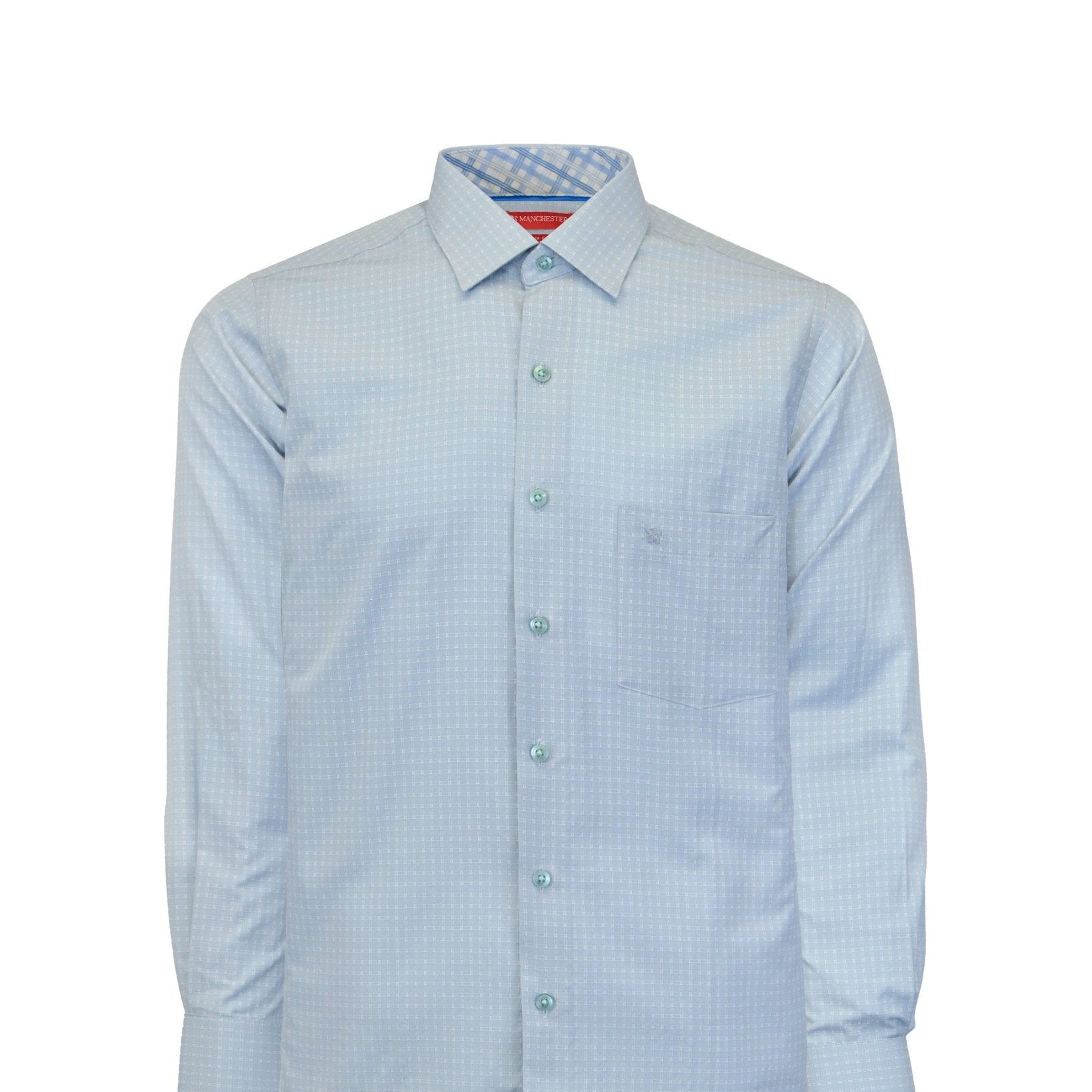 Manchester Camisa de Vestir Slim Fit Cuadrados Sutiles Manga Larga - Manchester