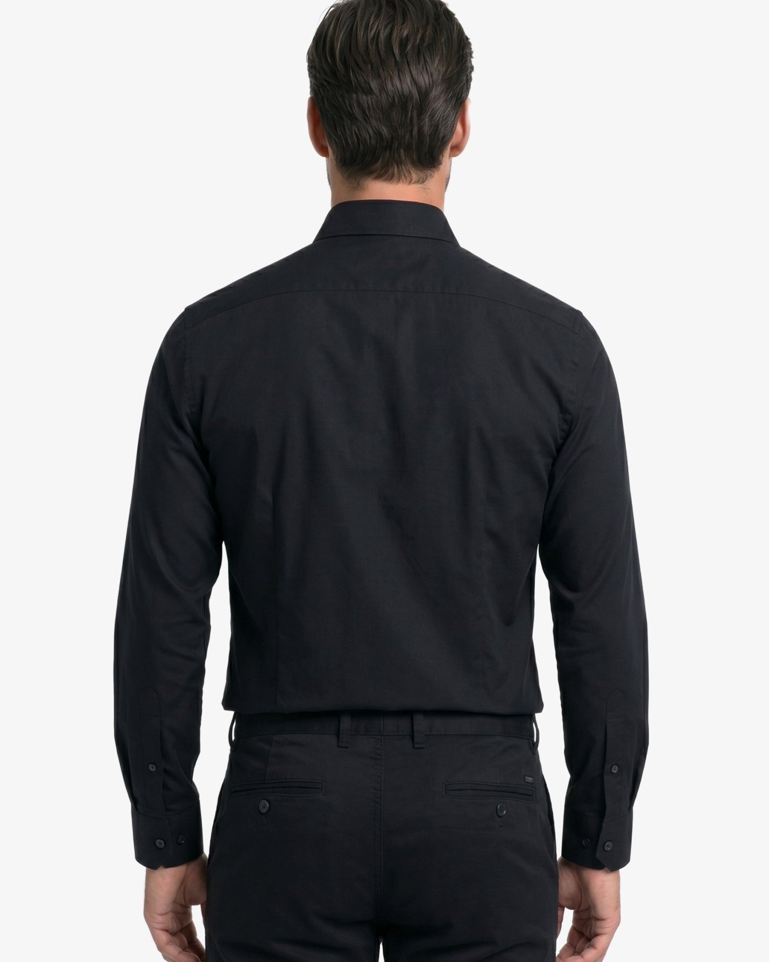 Manchester Camisa de Vestir Slim Fit en Algodon color negro para hombre