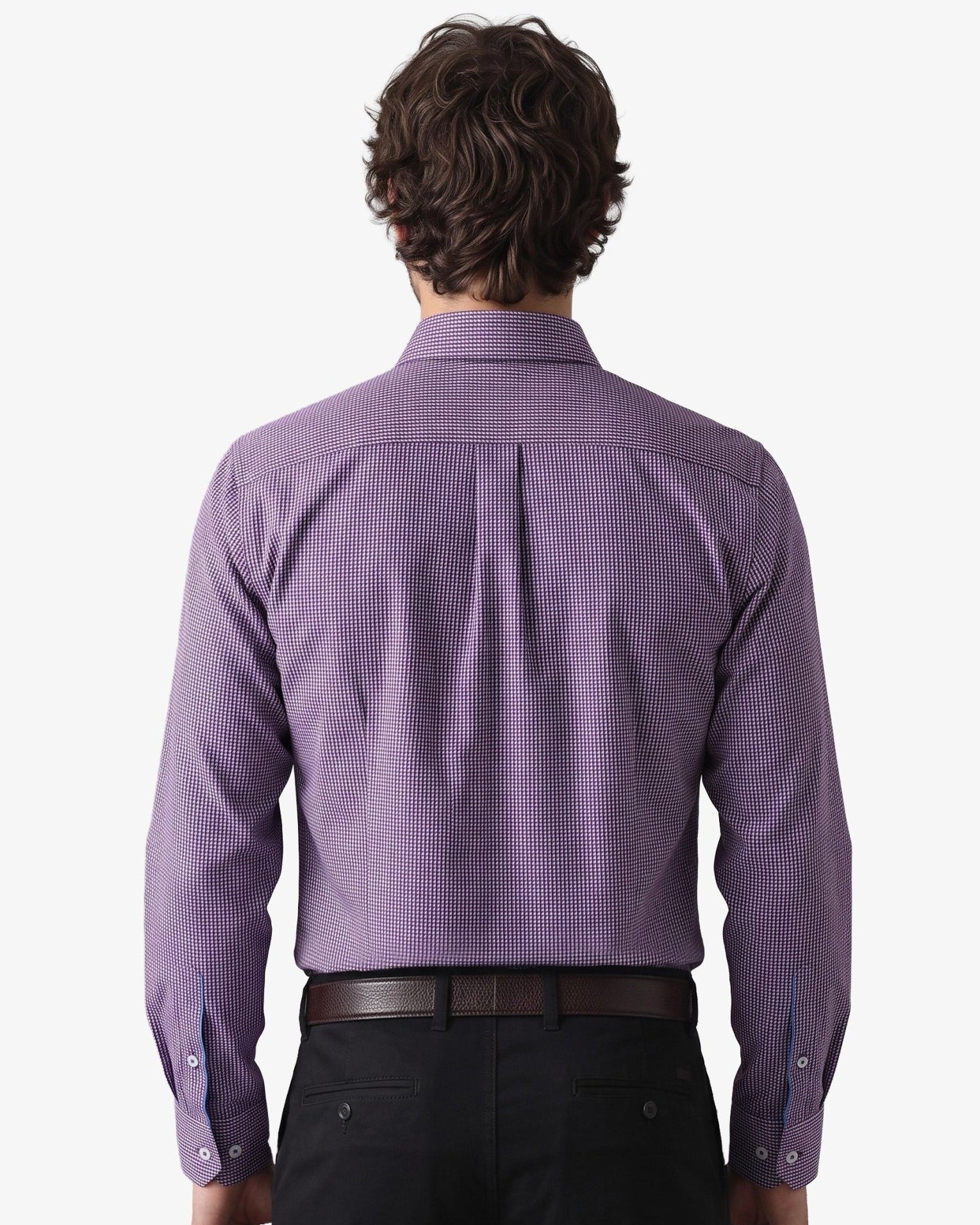 Manchester Camisa de Vestir Slim Fit en Algodón con Cuello Roma y Puño Ejecutivo - Manchester