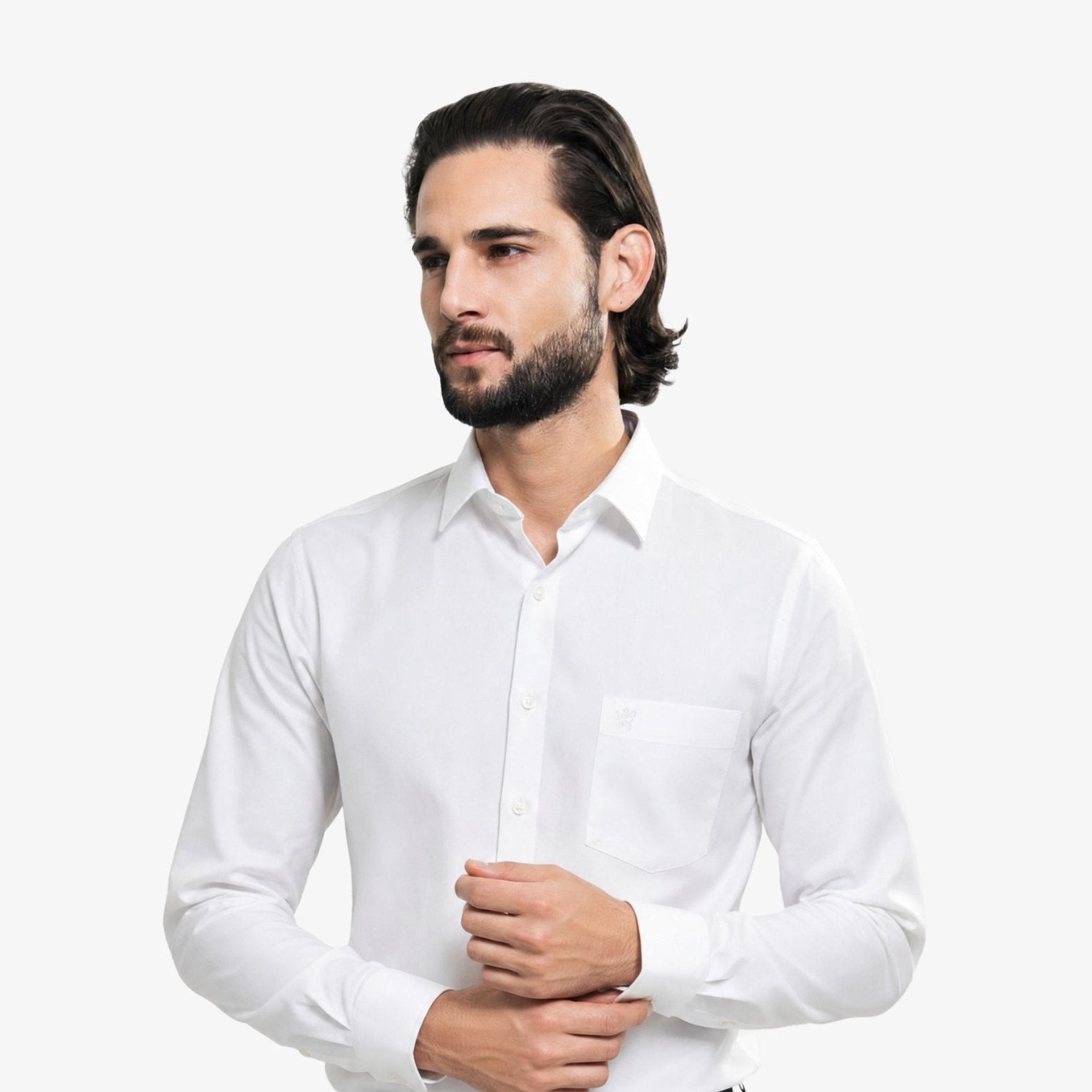 Manchester Camisa de Vestir Slim Fit Puños Convertibles - Mezcla de algodón - Manchester