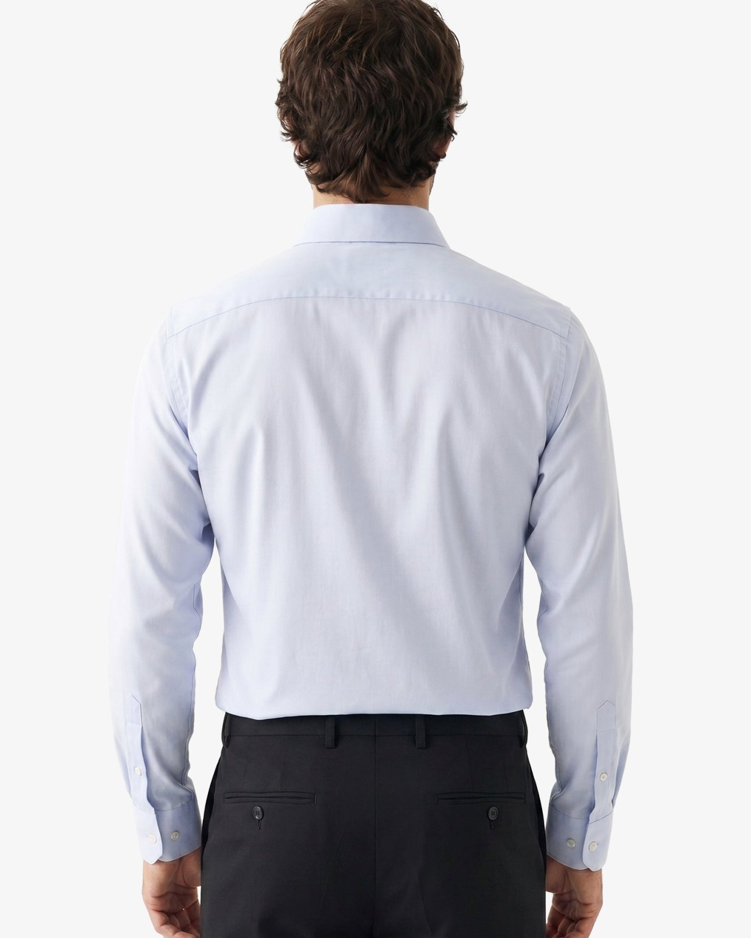 Manchester Camisa de Vestir Slim Fit Puños Convertibles - Mezcla de algodón color azul para hombre