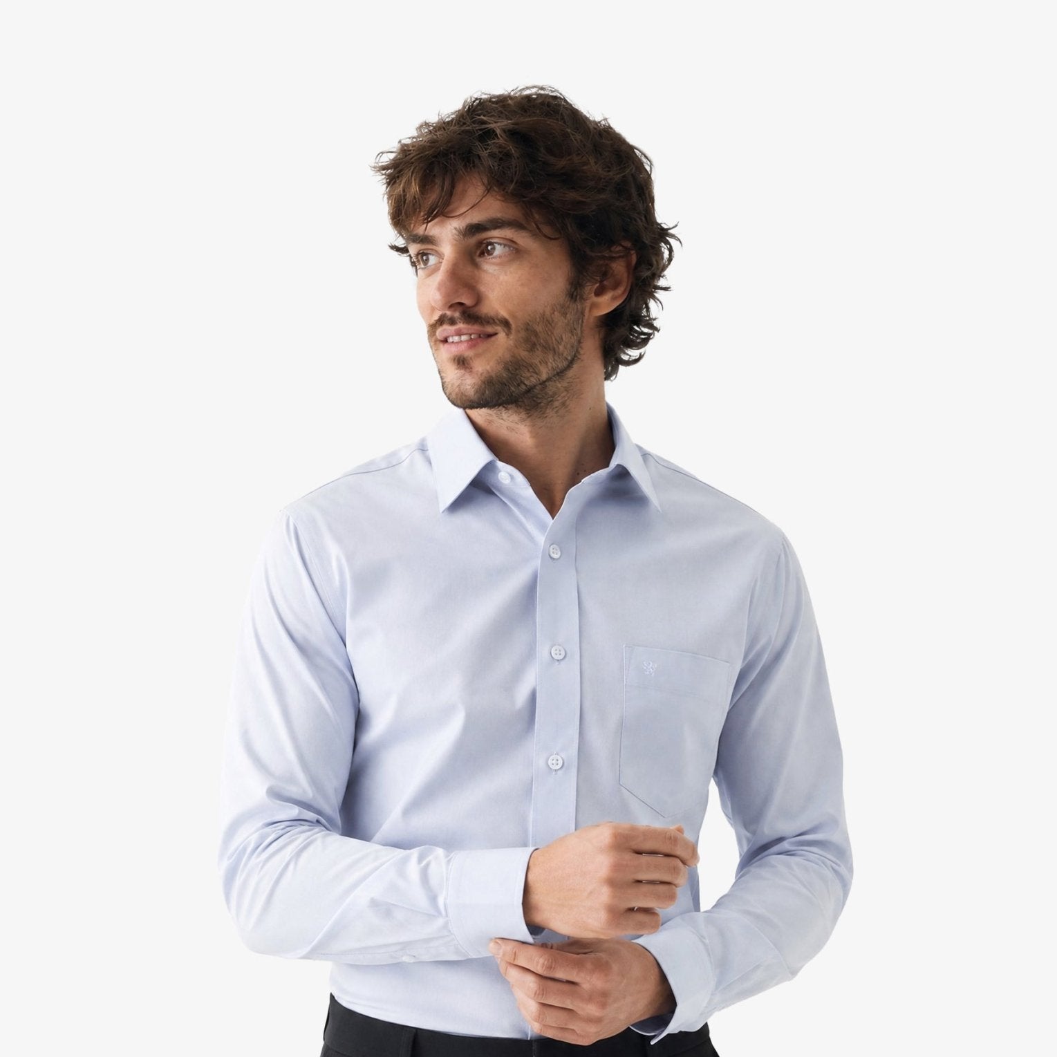 Manchester Camisa de Vestir Slim Fit Puños Convertibles - Mezcla de algodón - Manchester