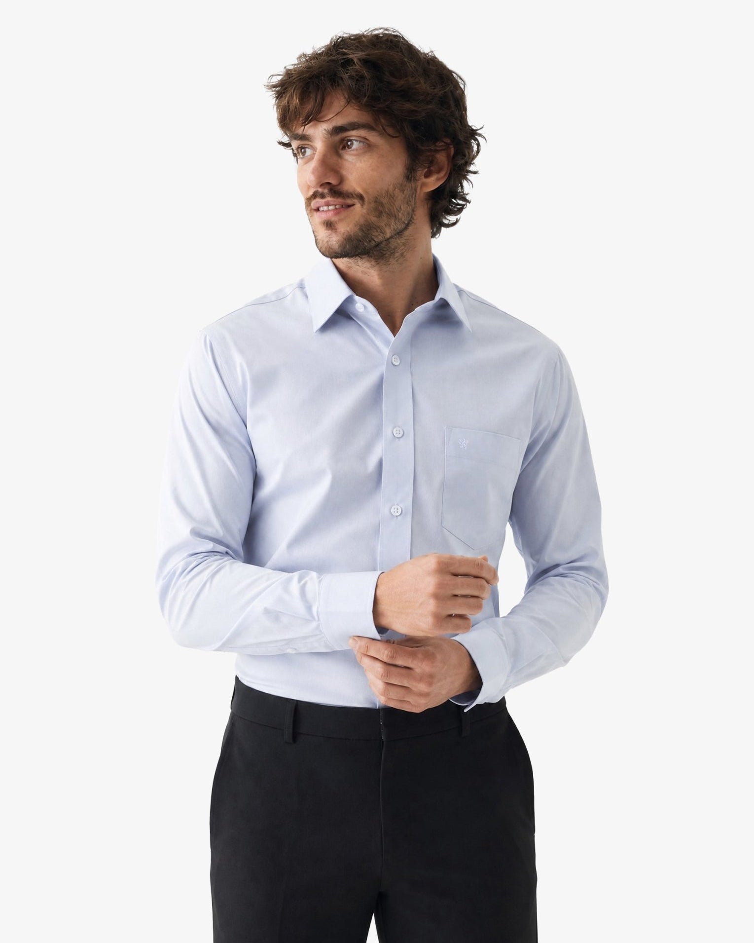 Manchester Camisa de Vestir Slim Fit Puños Convertibles - Mezcla de algodón - Manchester