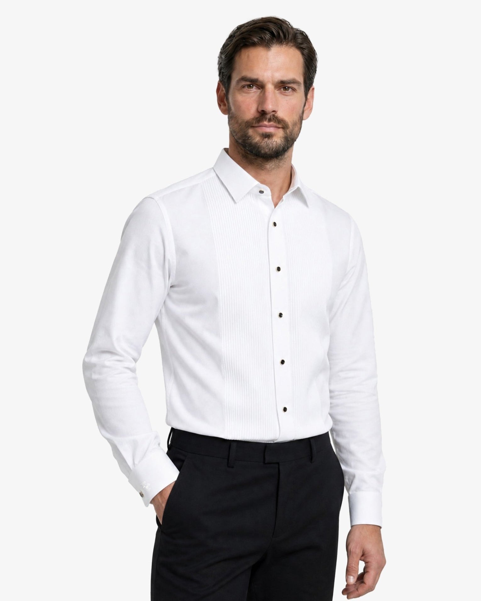Manchester Camisa Etiqueta Slim Fit Cuello Ajustable Algodón y Poliéster - Manchester