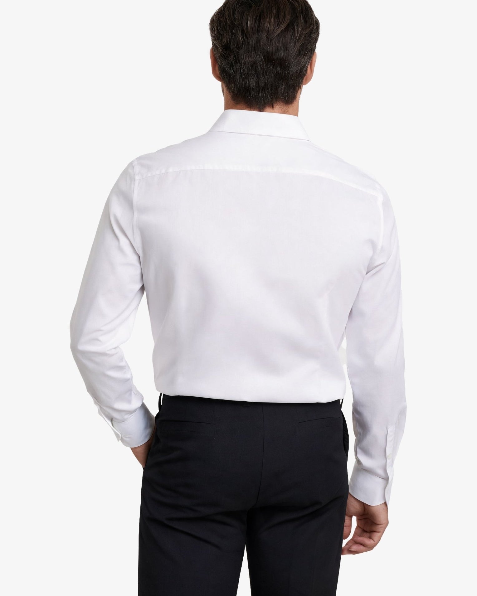 Manchester Camisa Etiqueta Slim Fit Cuello Ajustable Algodón y Poliéster color blanco para hombre