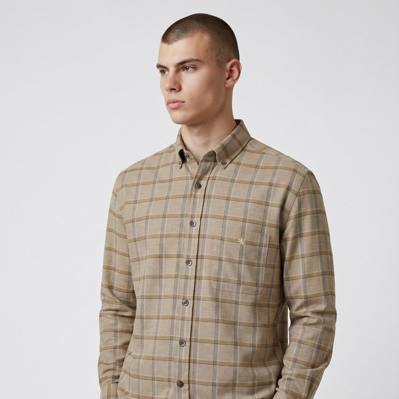 Manchester Camisa Franela en Cuadros Cuello Button Down - Manchester