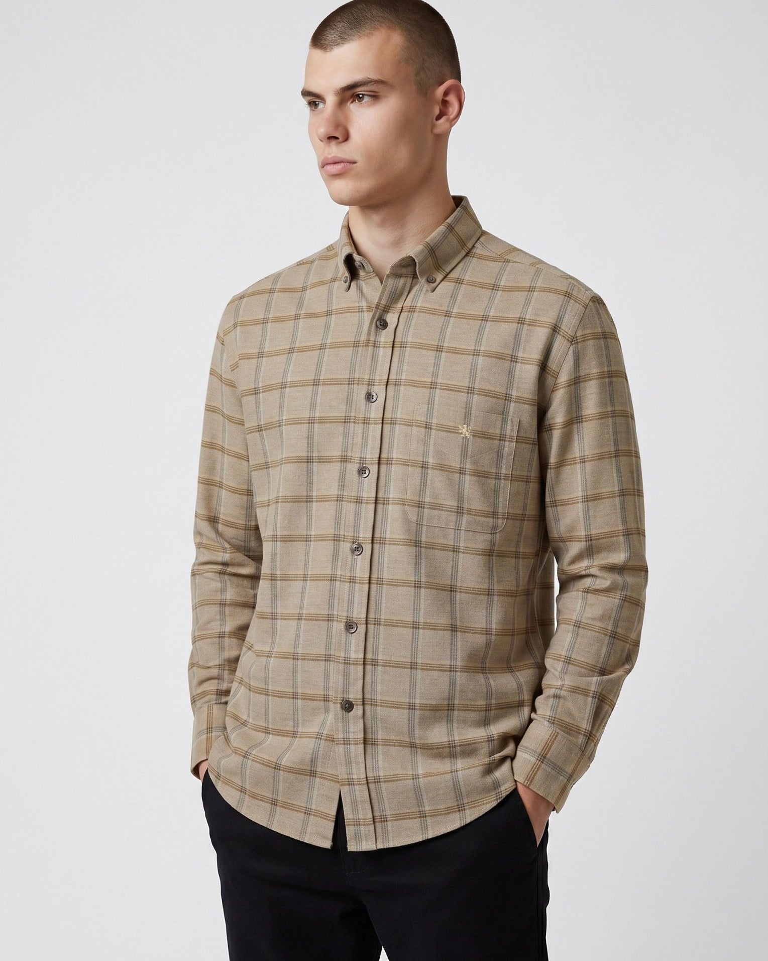 Manchester Camisa Franela en Cuadros Cuello Button Down - Manchester