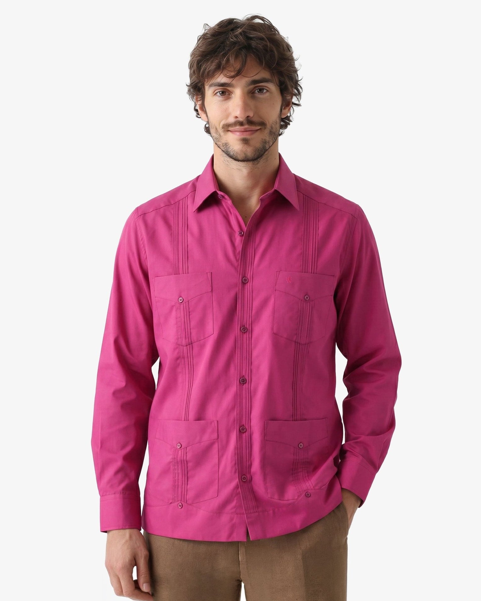Manchester Camisa Guayabera 100% Algodón - Manga Larga - Manchester