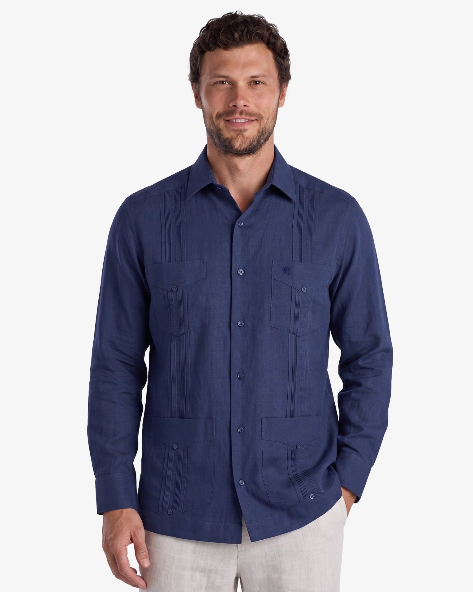Manchester Camisa Guayabera 100% Algodón - Manga Larga - Manchester