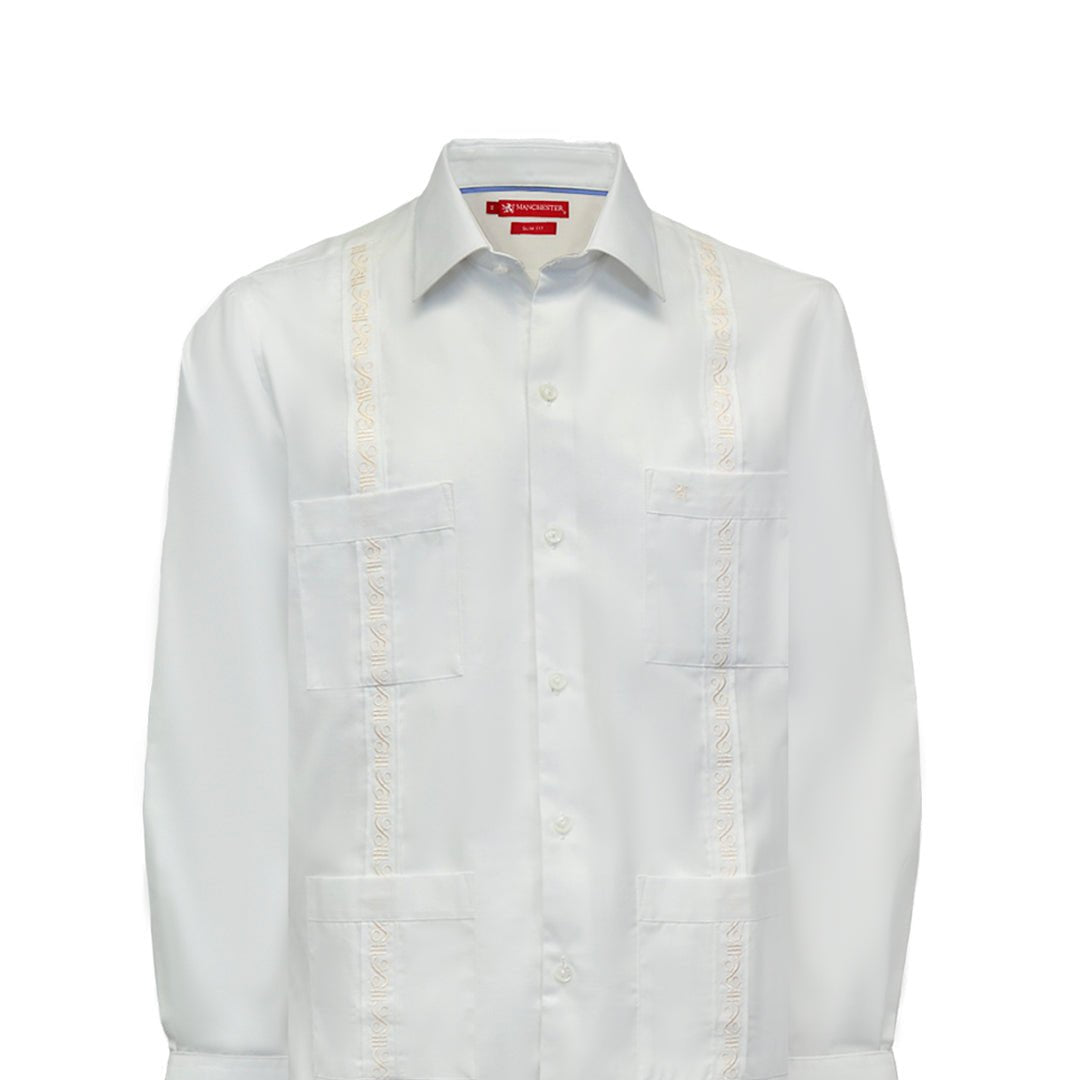 Manchester Camisa Guayabera Casual Slim Fit Algodón y Poliéster - Manga Larga - Manchester
