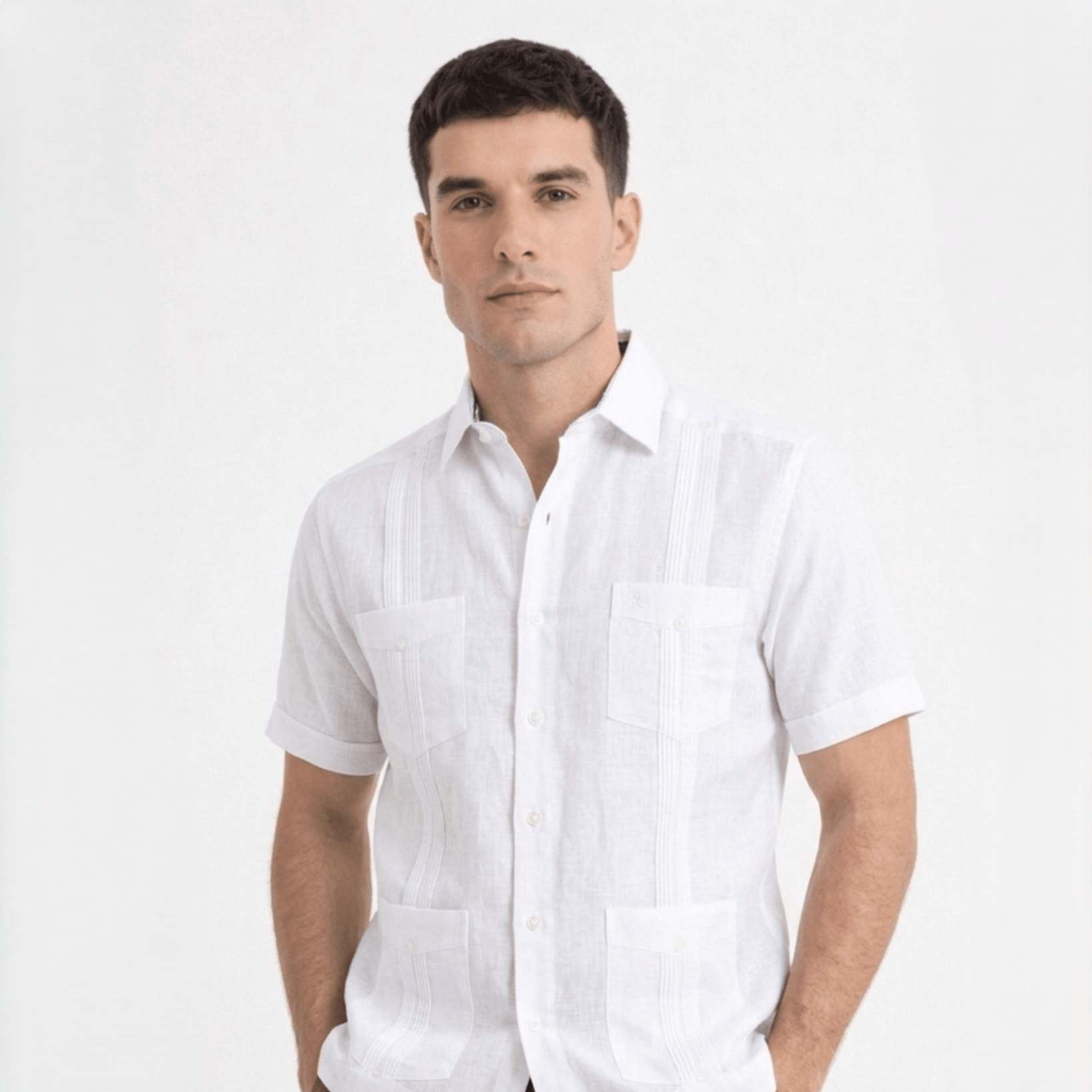 Manchester Camisa Guayabera Corta Algodón y Poliéster Manga Corta - Manchester