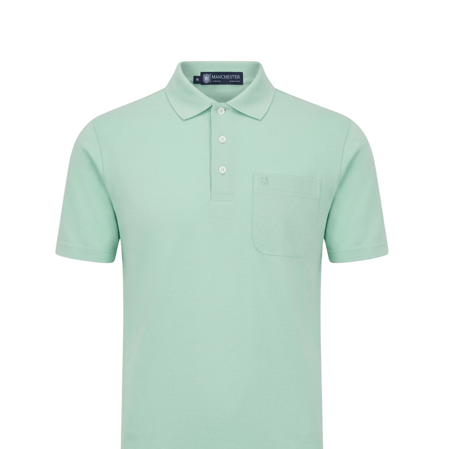 Manchester Camisa Polo Lisa De Manga Corta Y Bolsillo En Algodon - Manchester