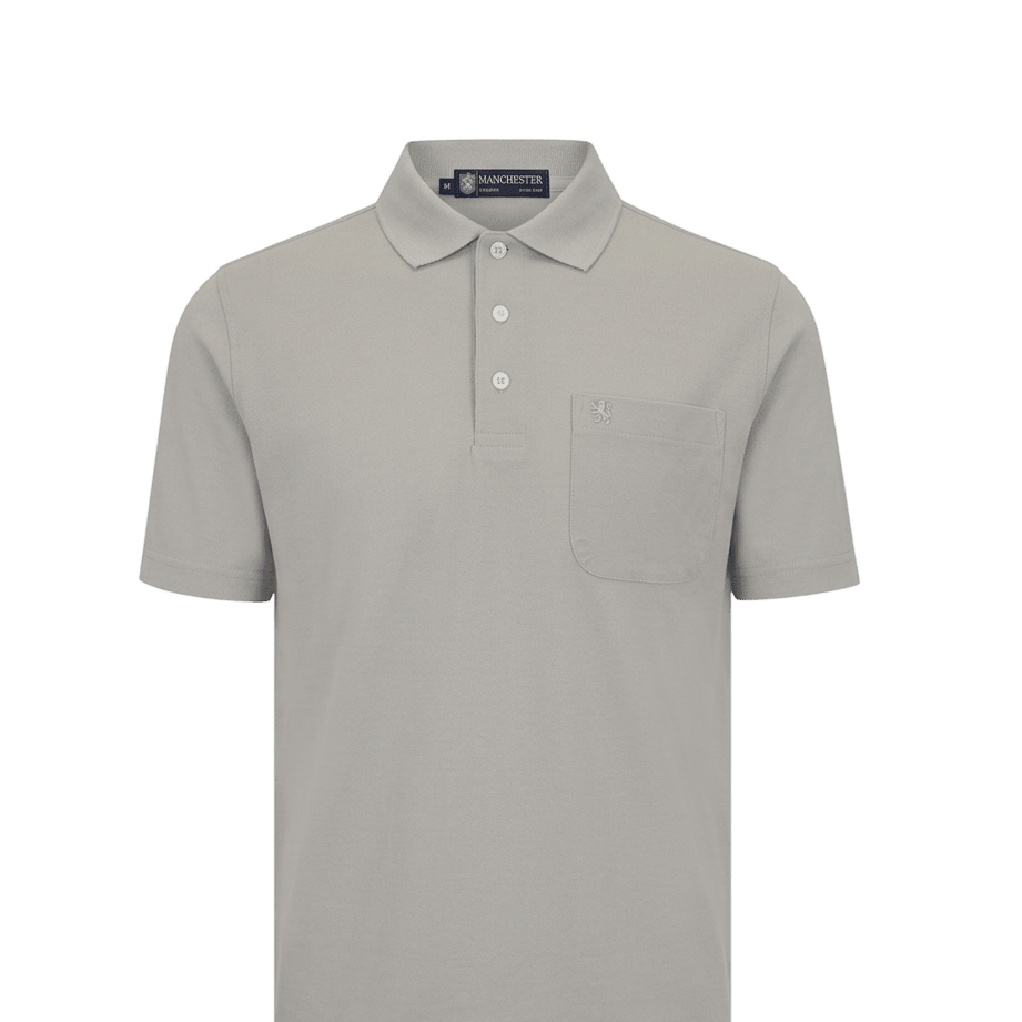Manchester Camisa Polo Lisa De Manga Corta Y Bolsillo En Algodon - Manchester