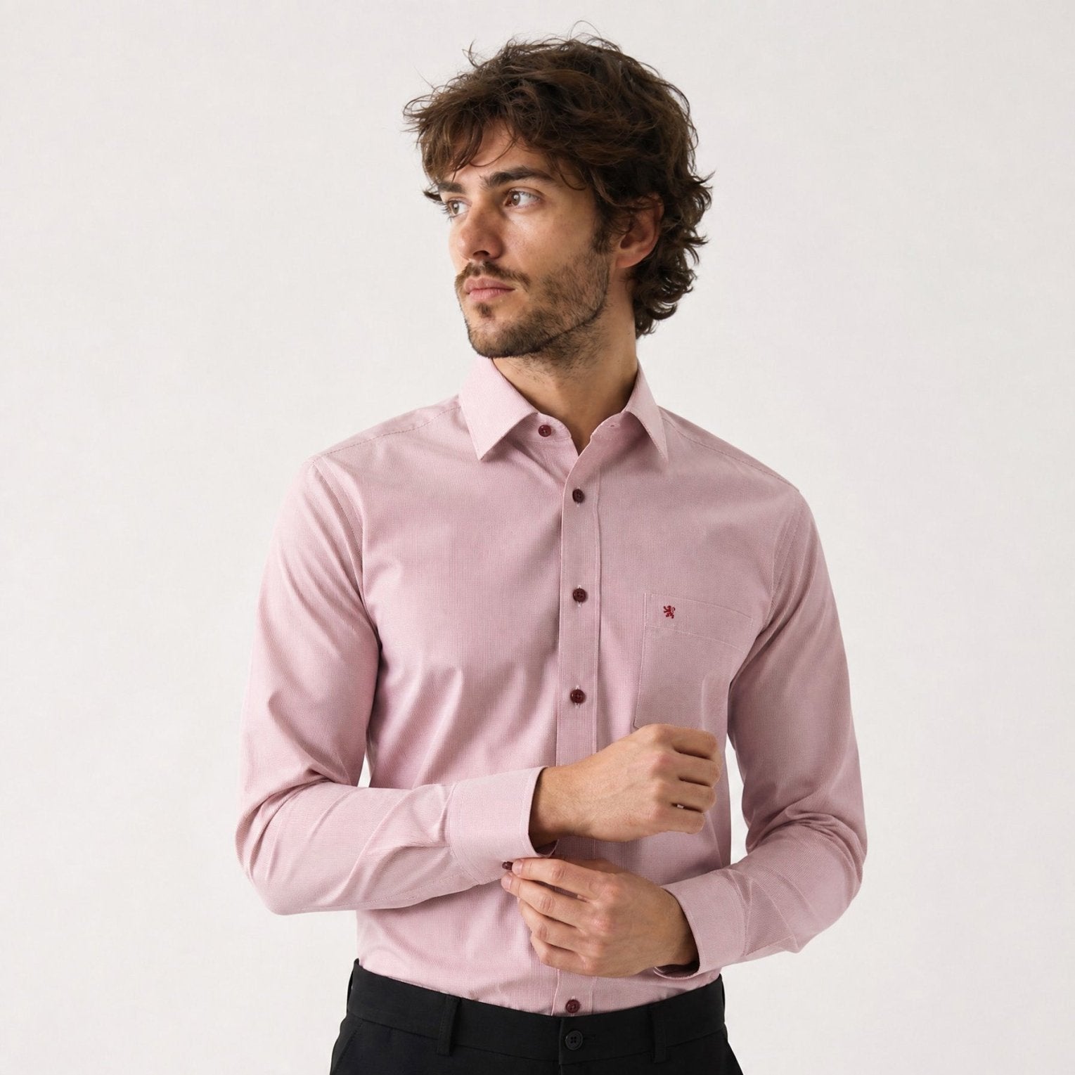 Manchester Camisa Regular Fit en Algodón-Poliéster color rojo para hombre