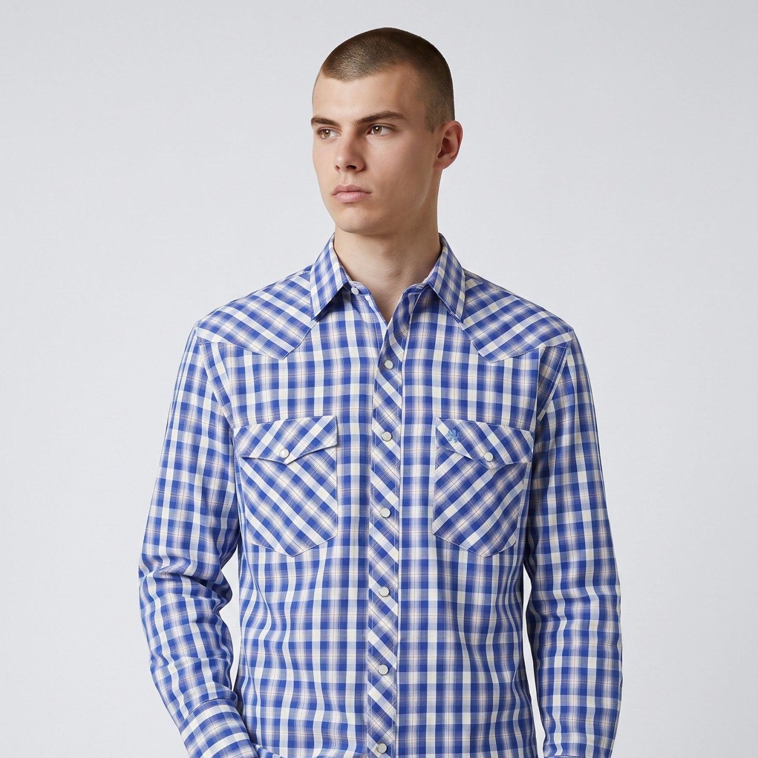 Manchester Camisa Vaquera Algodón-Poliéster color azul para hombre