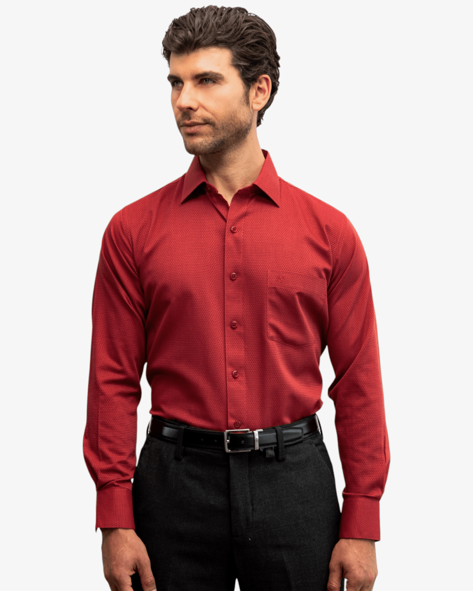 Manchester Camisa Vestir Algodón-Poliéster Diseño Liso Manga Larga - Manchester