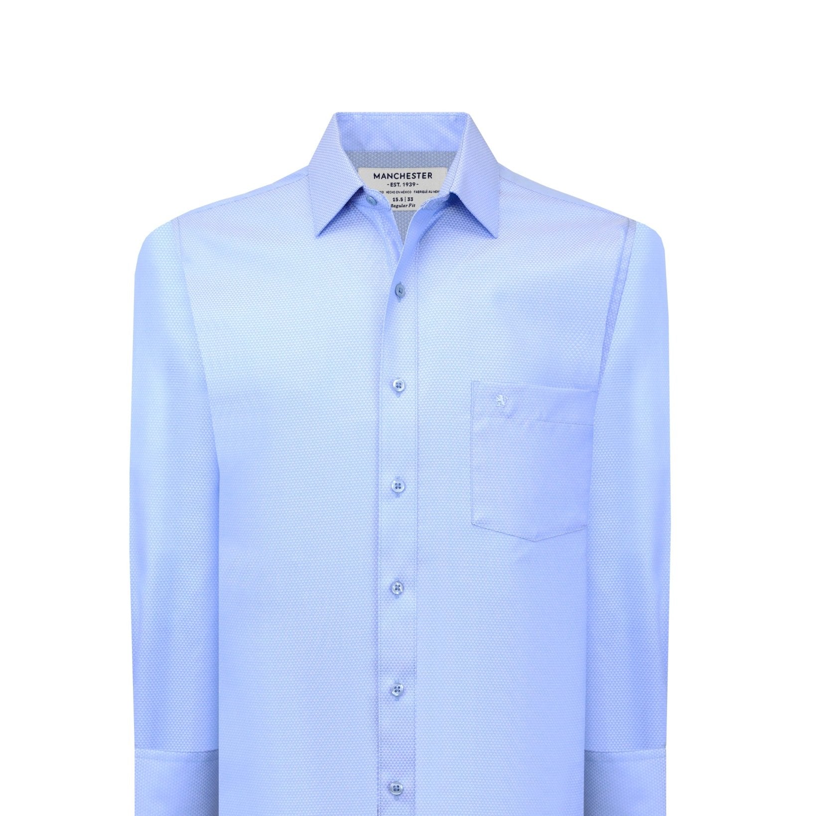 Manchester Camisa Vestir Algodón - Poliéster Diseño Liso Manga Larga - Manchester