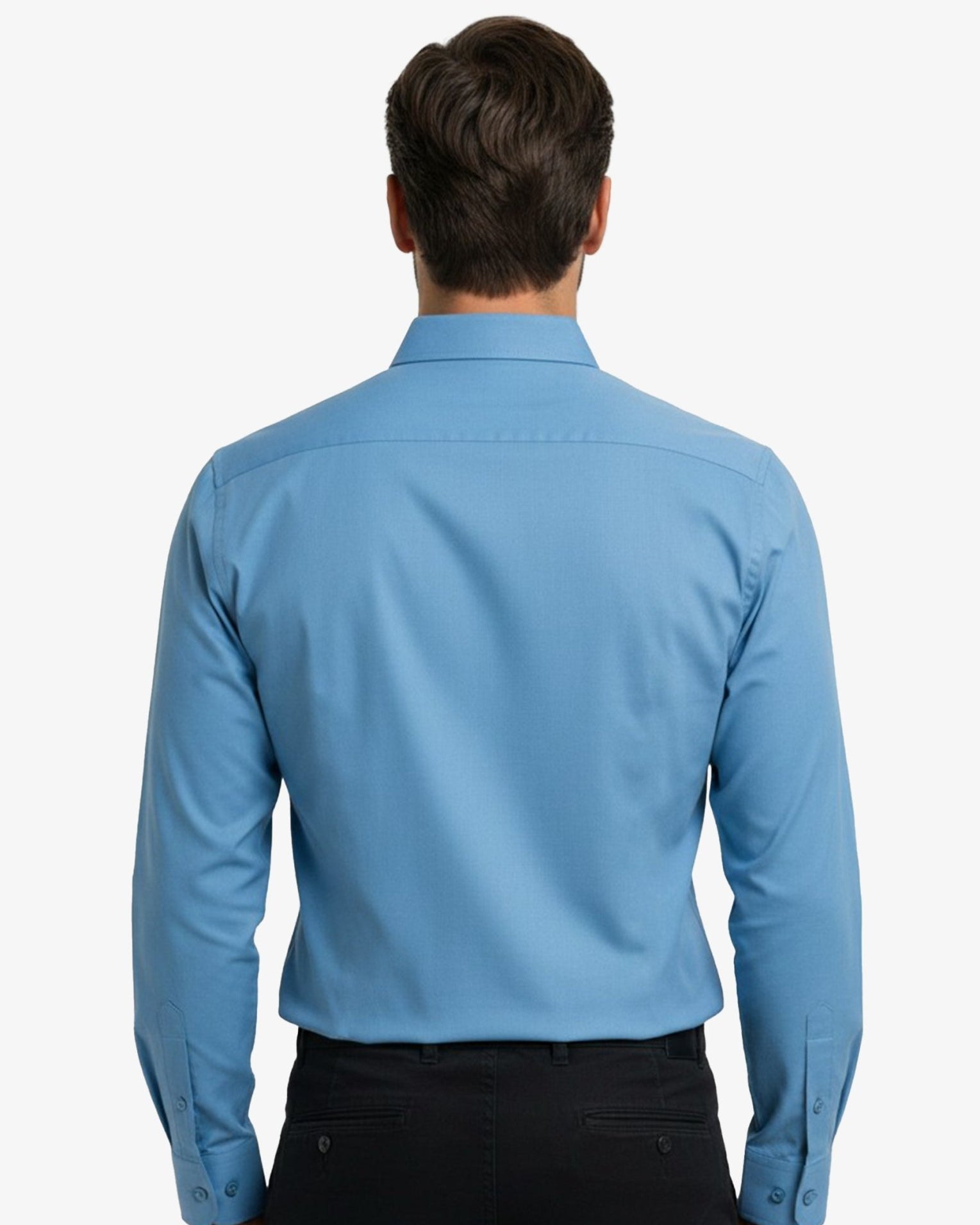 Manchester Camisa Vestir Algodón-Poliéster - Manga Larga color gris acero para hombre