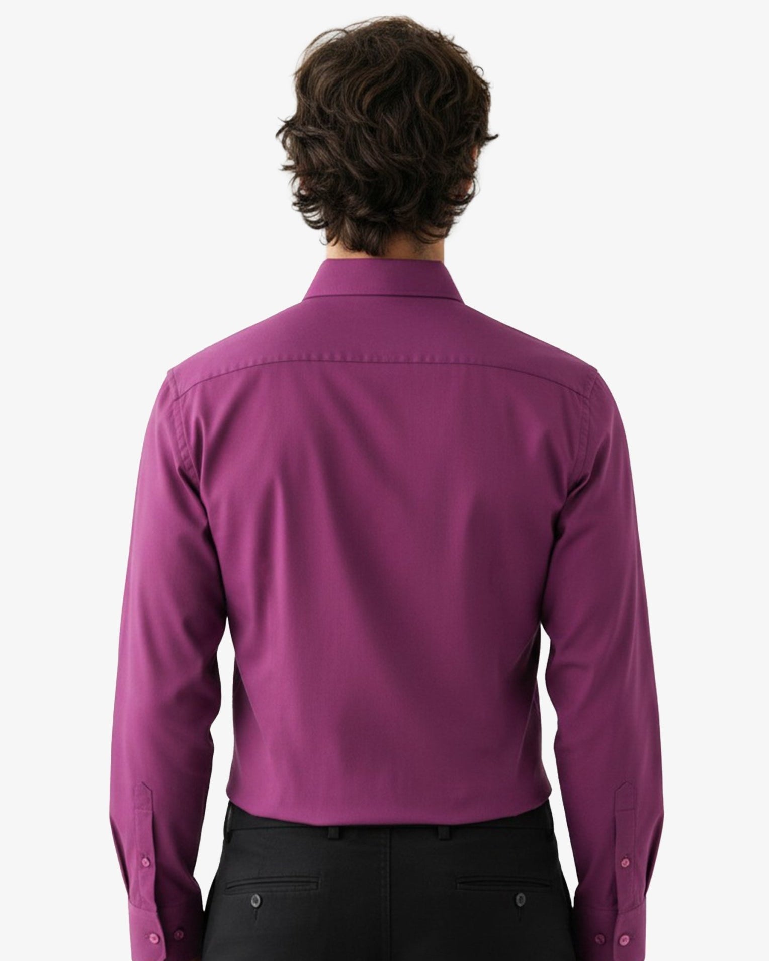 Manchester Camisa Vestir Algodón-Poliéster - Manga Larga color cereza para hombre