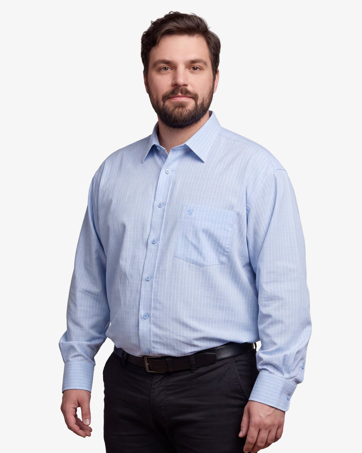 Manchester Camisa Vestir Big And Tall Cuello Ajustable Cuadros - Manchester