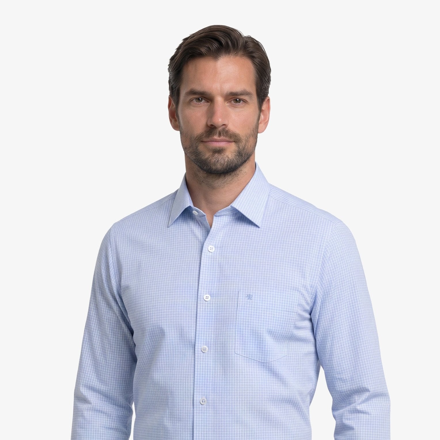 Manchester Camisa Vestir Cuadros Un Bolsillo - Manchester