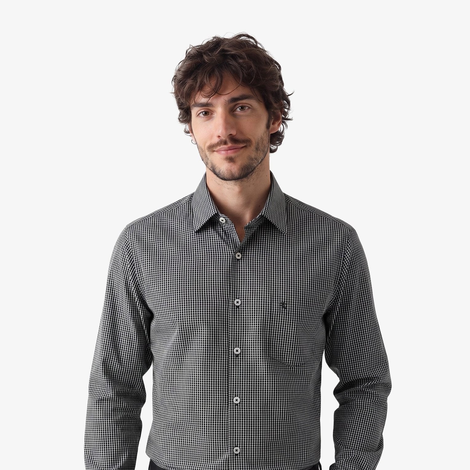 Manchester Camisa Vestir Cuadros Un Bolsillo - Manchester