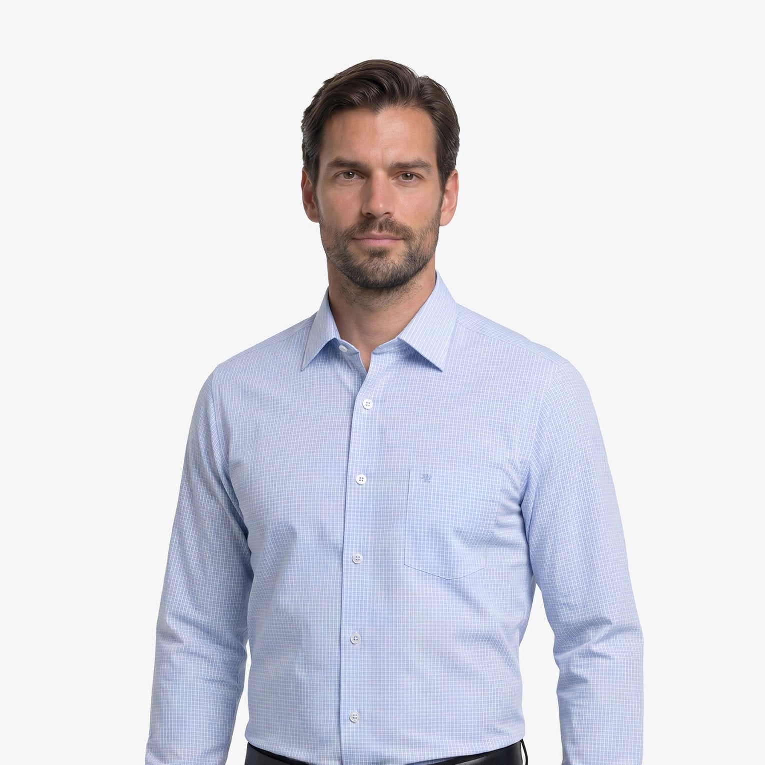Manchester Camisa Vestir Cuadros Un Bolsillo - Manchester