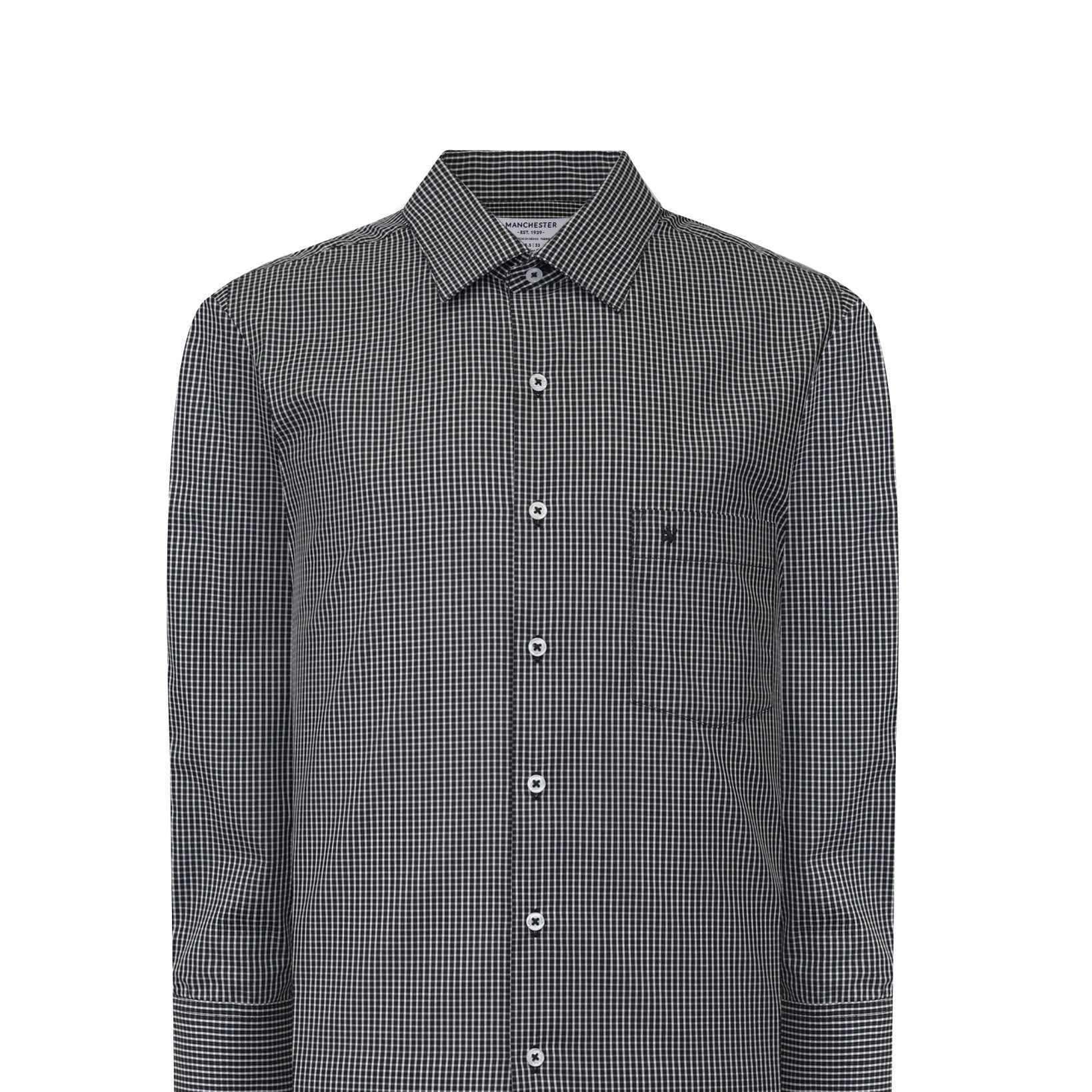 Manchester Camisa Vestir Cuadros Un Bolsillo - Manchester