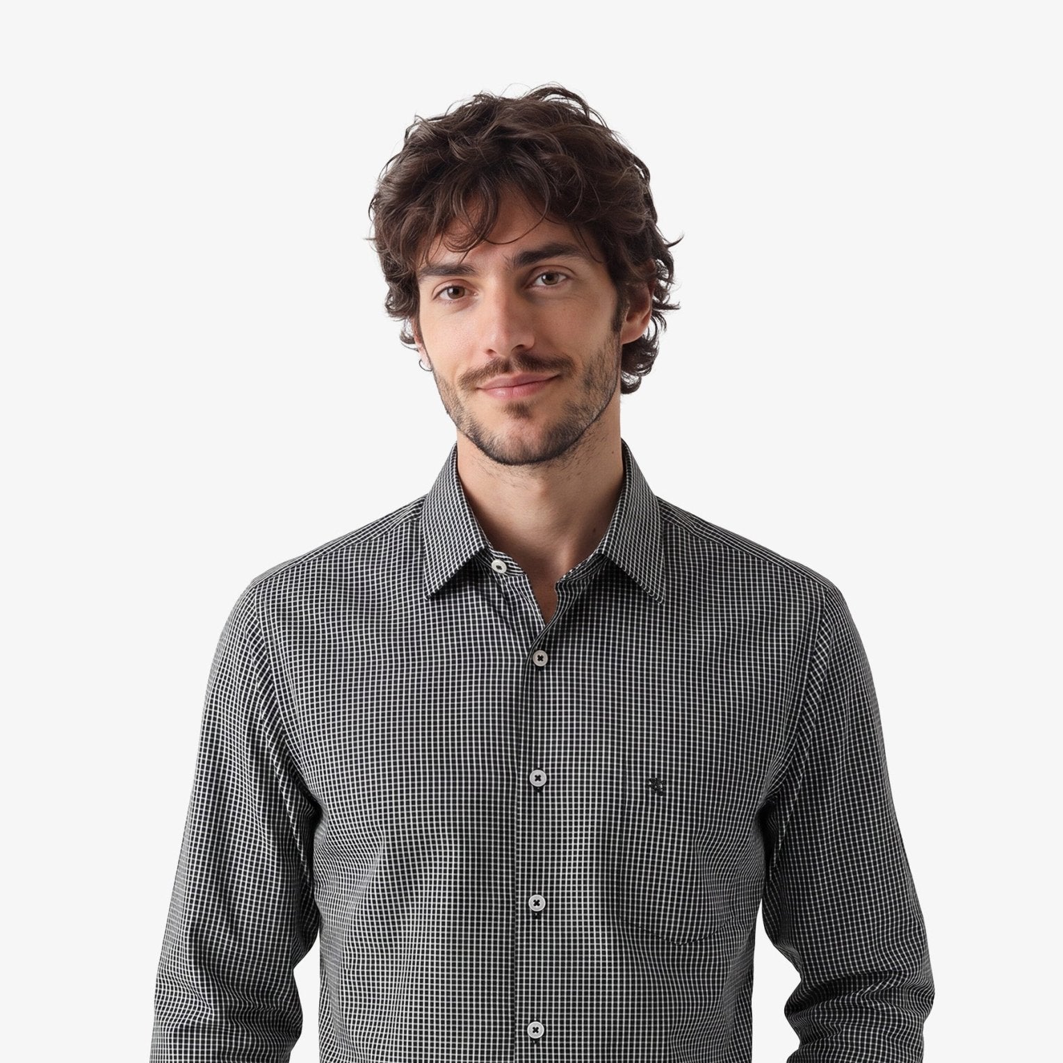 Manchester Camisa Vestir Cuadros Un Bolsillo - Manchester