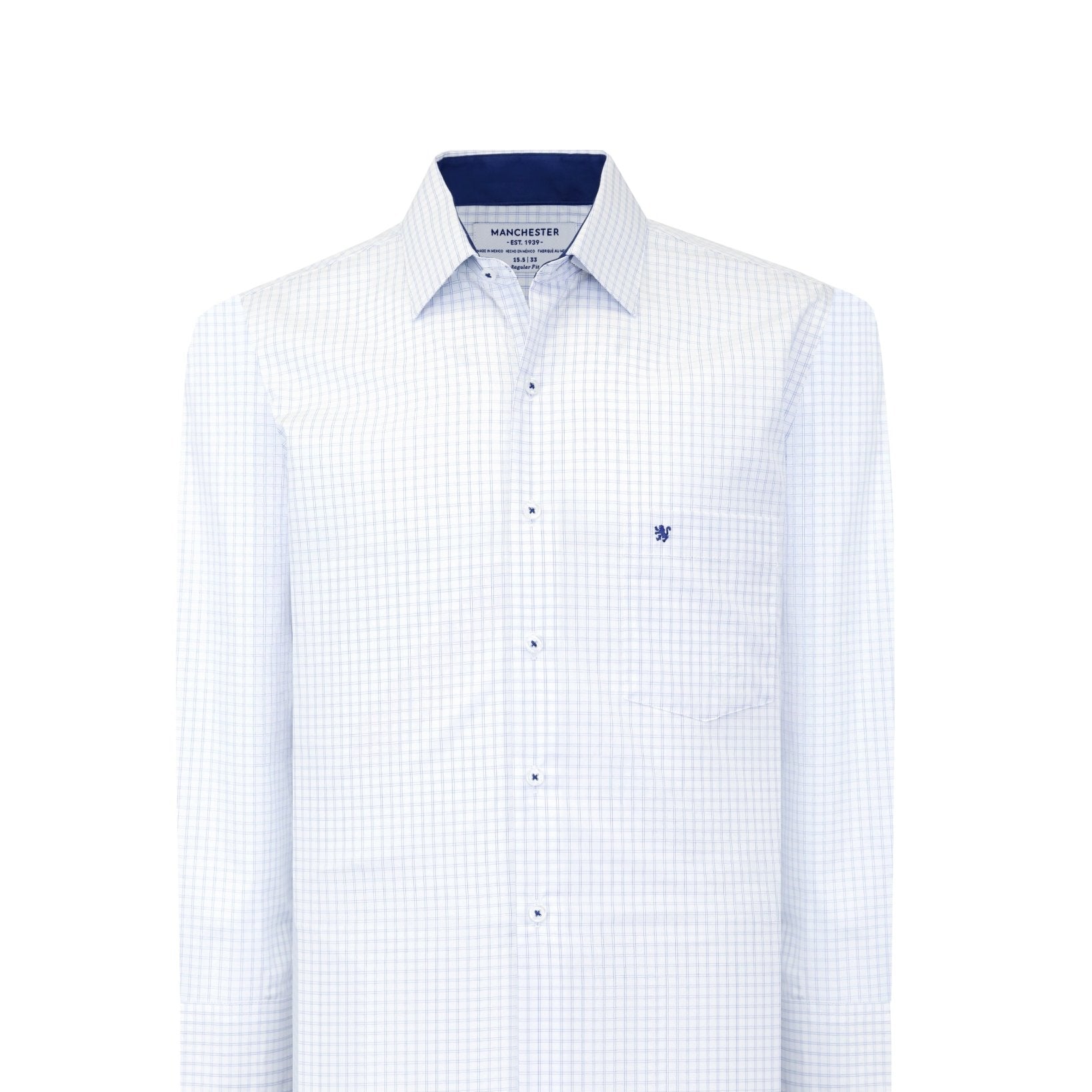 Manchester Camisa Vestir Elite 100% Algodón Wrinkle Free Manga Larga - Manchester