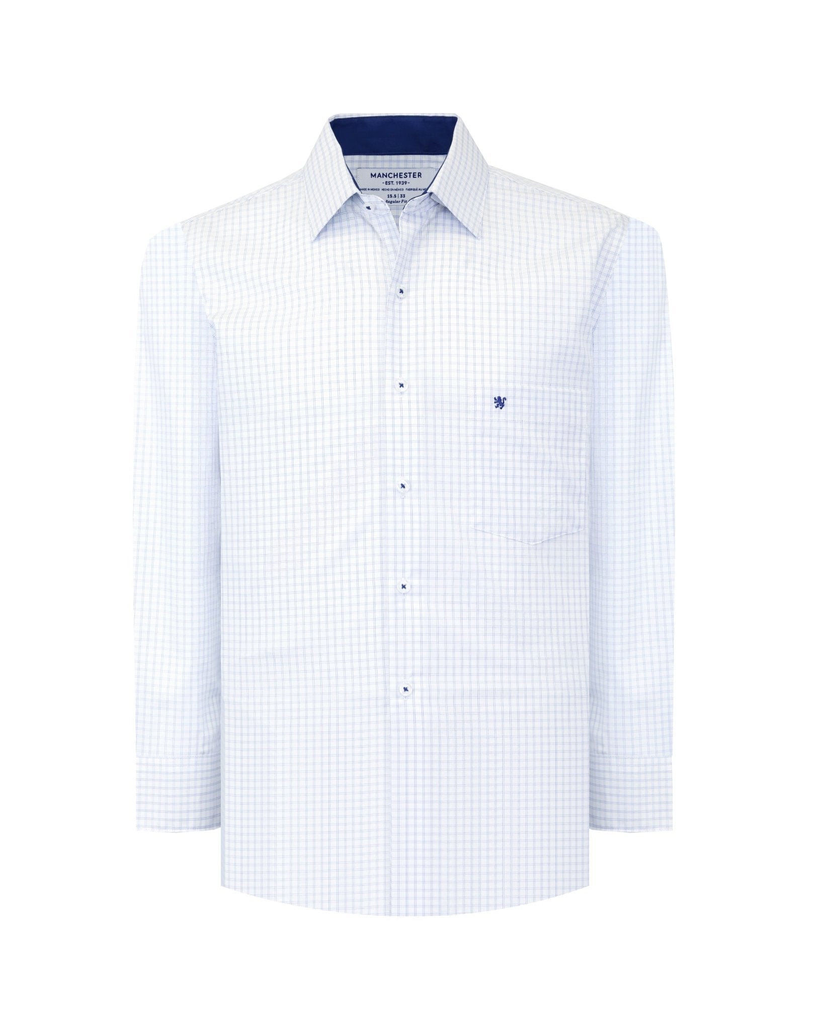 Manchester Camisa Vestir Elite 100% Algodón Wrinkle Free Manga Larga - Manchester