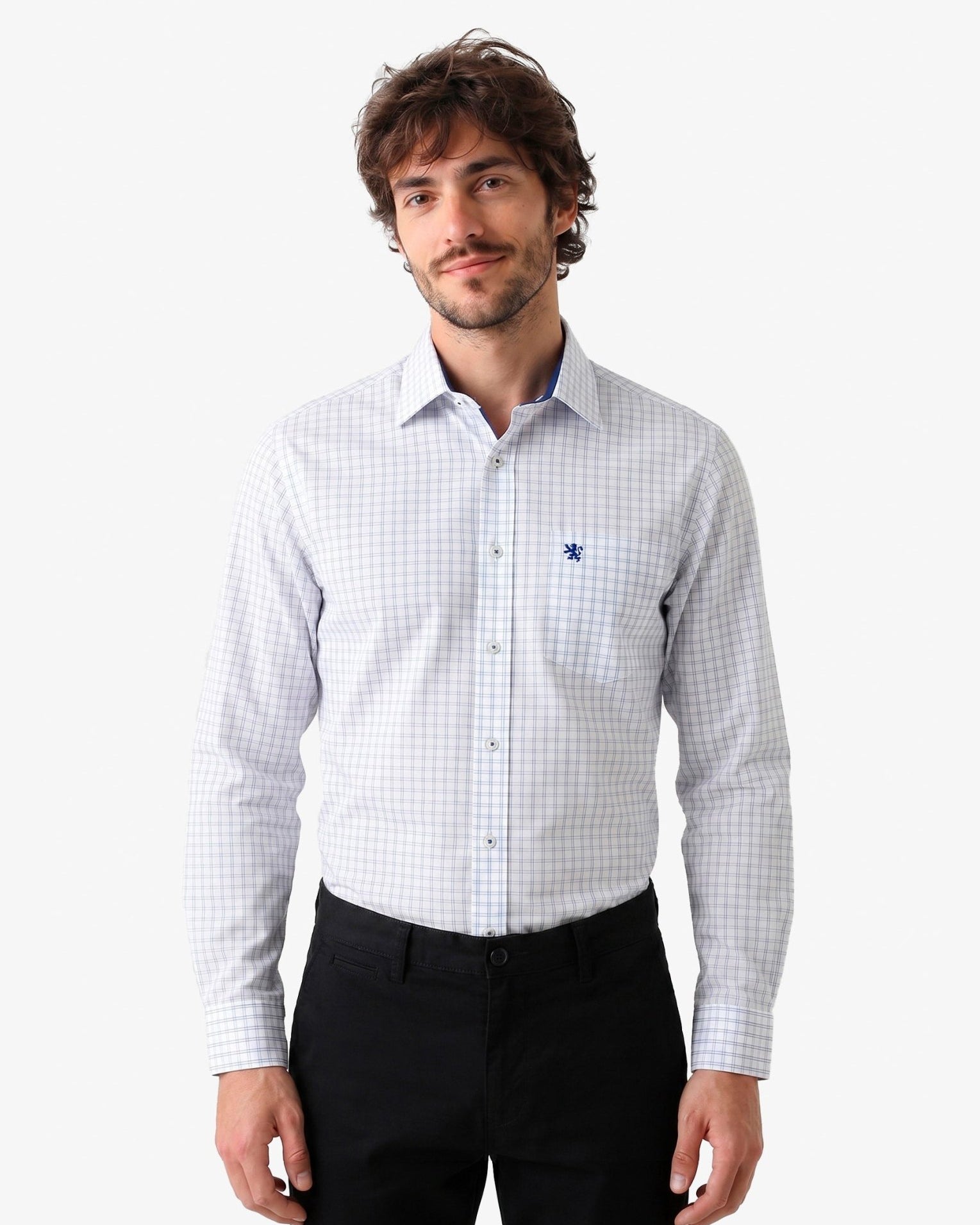 Manchester Camisa Vestir Elite 100% Algodón Wrinkle Free Manga Larga - Manchester