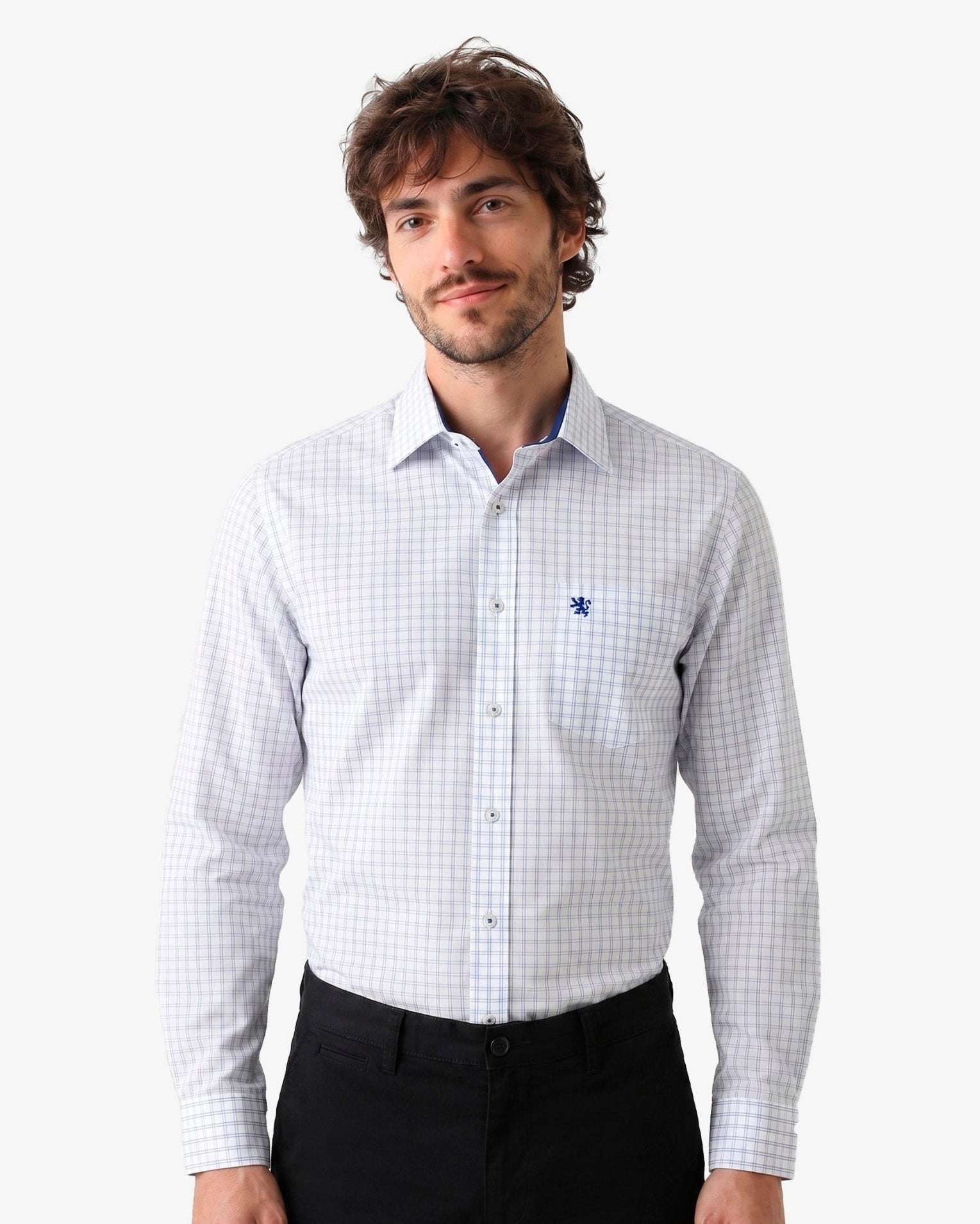 Manchester Camisa Vestir Elite 100% Algodón Wrinkle Free Manga Larga - Manchester