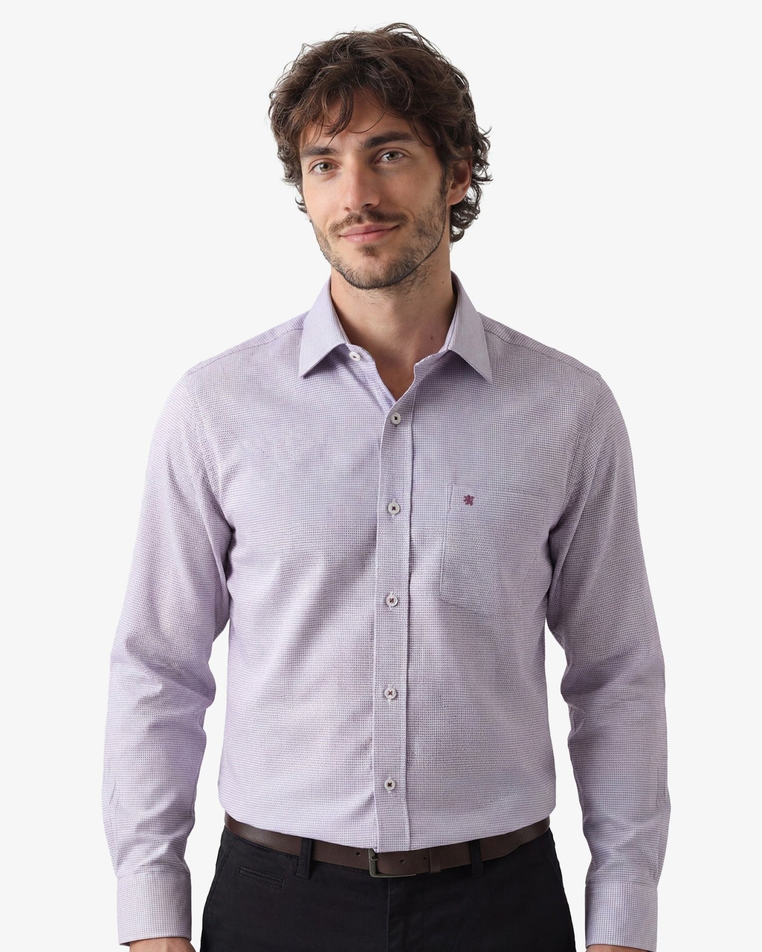 Manchester Camisa Vestir Formal Morada - Cuello Ajustable - Manchester