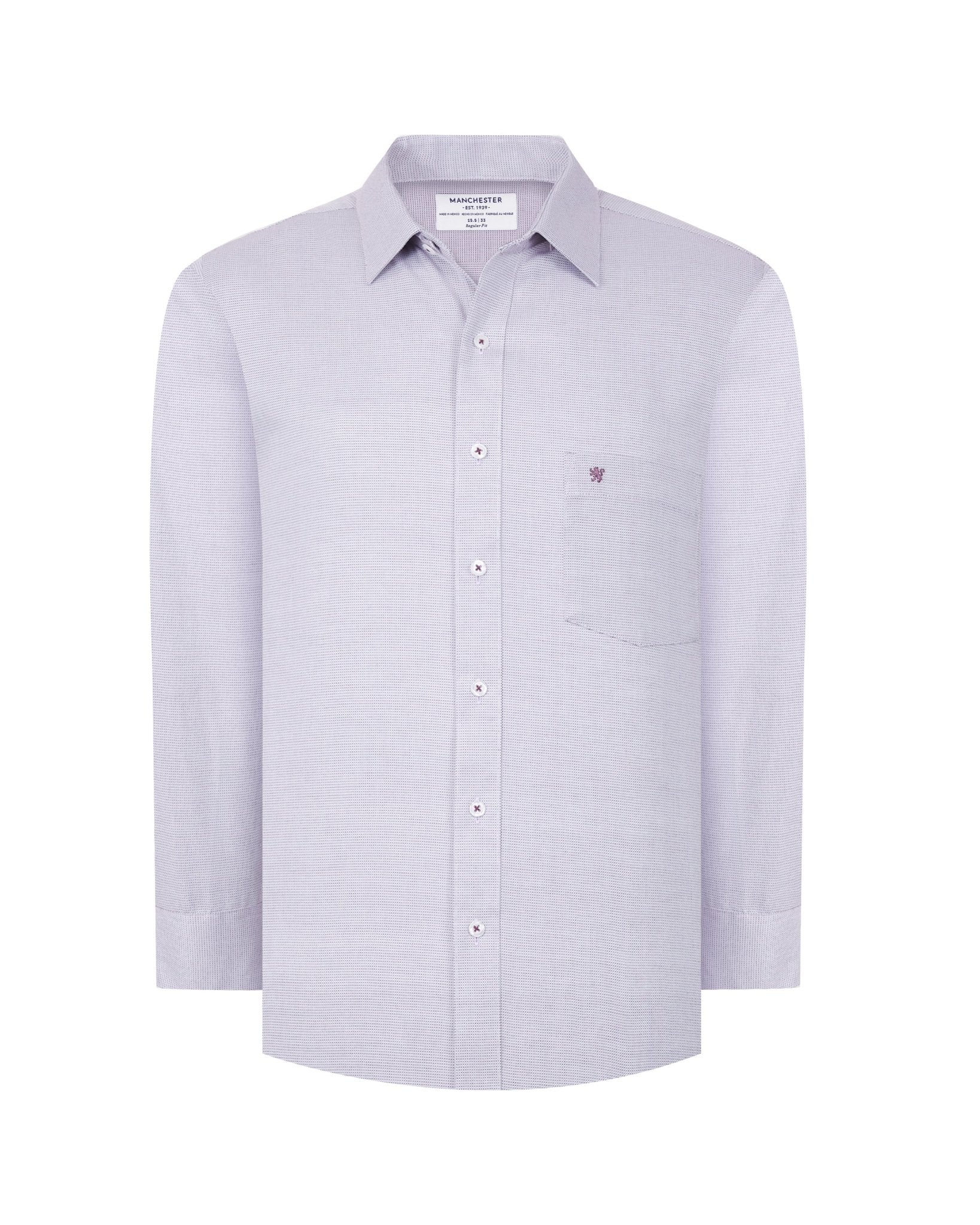 Manchester Camisa Vestir Formal Morada - Cuello Ajustable - Manchester