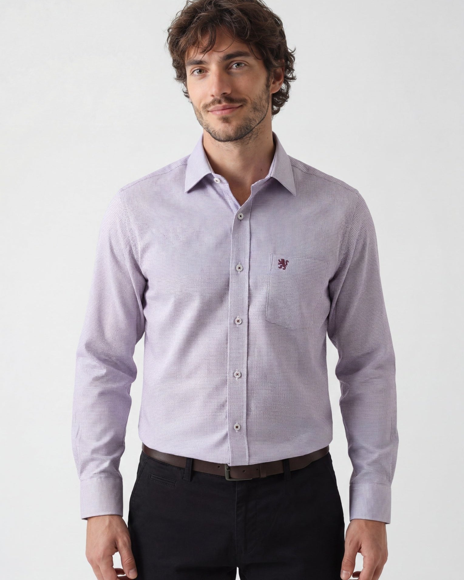 Manchester Camisa Vestir Formal Morada - Cuello Ajustable - Manchester
