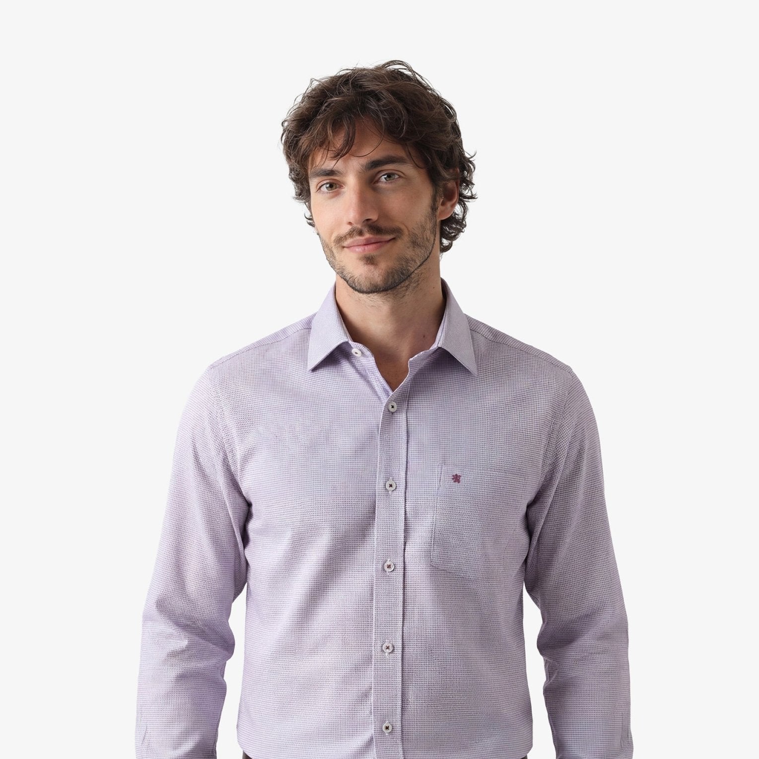 Manchester Camisa Vestir Formal Morada - Cuello Ajustable - Manchester