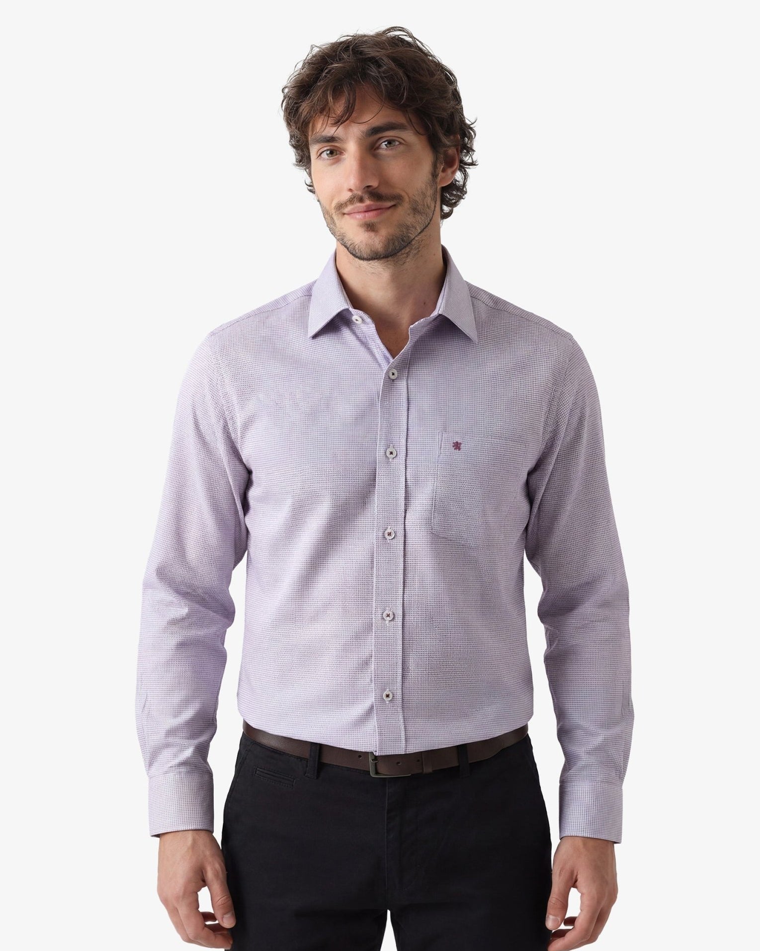 Manchester Camisa Vestir Formal Morada - Cuello Ajustable - Manchester