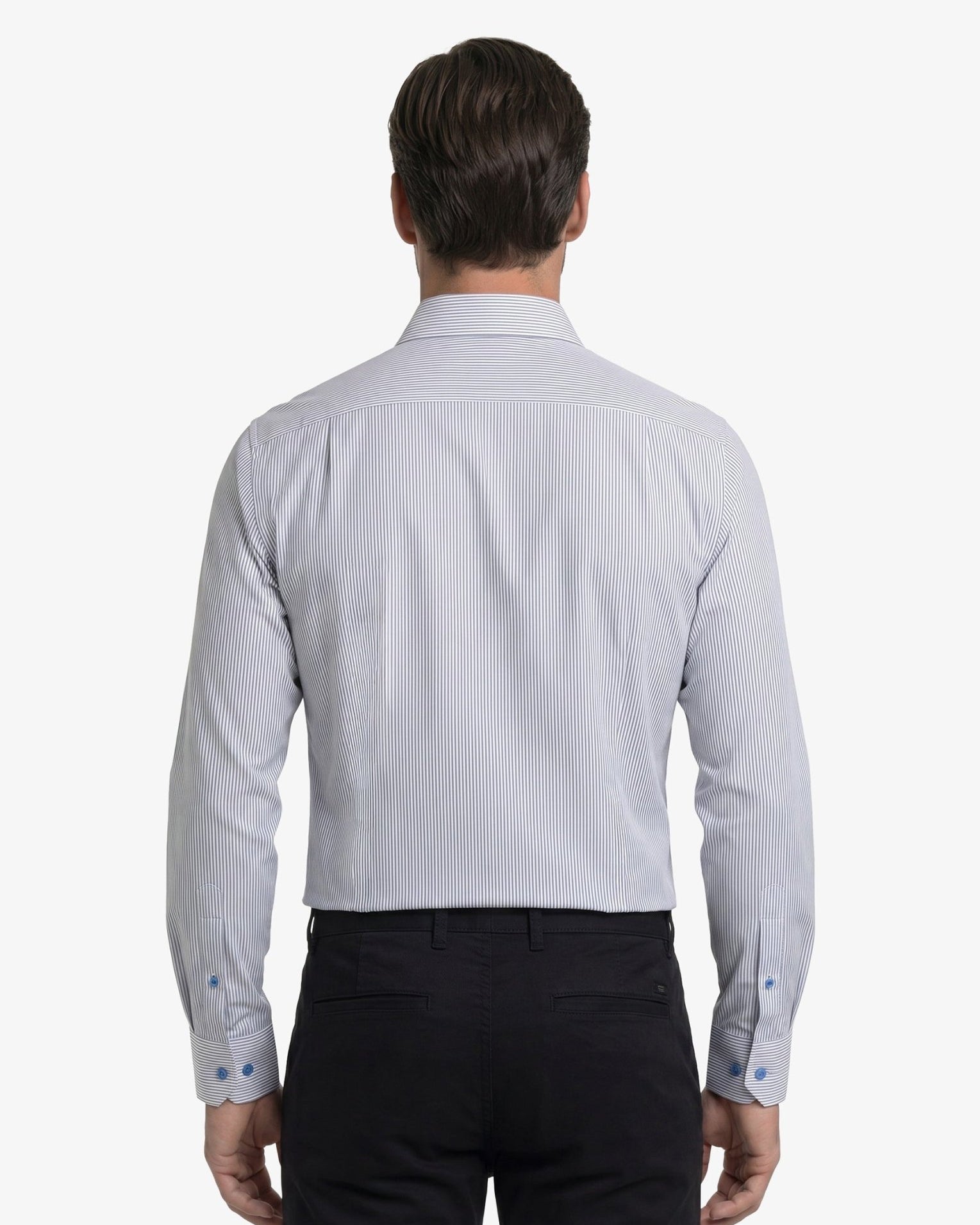 Manchester Camisa Vestir Raya Vertical Fina Un Bolsillo - Manchester