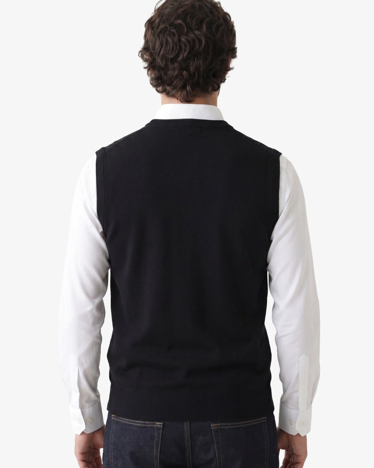 Manchester Chaleco Liso en Lana y Acrílico color negro para hombre