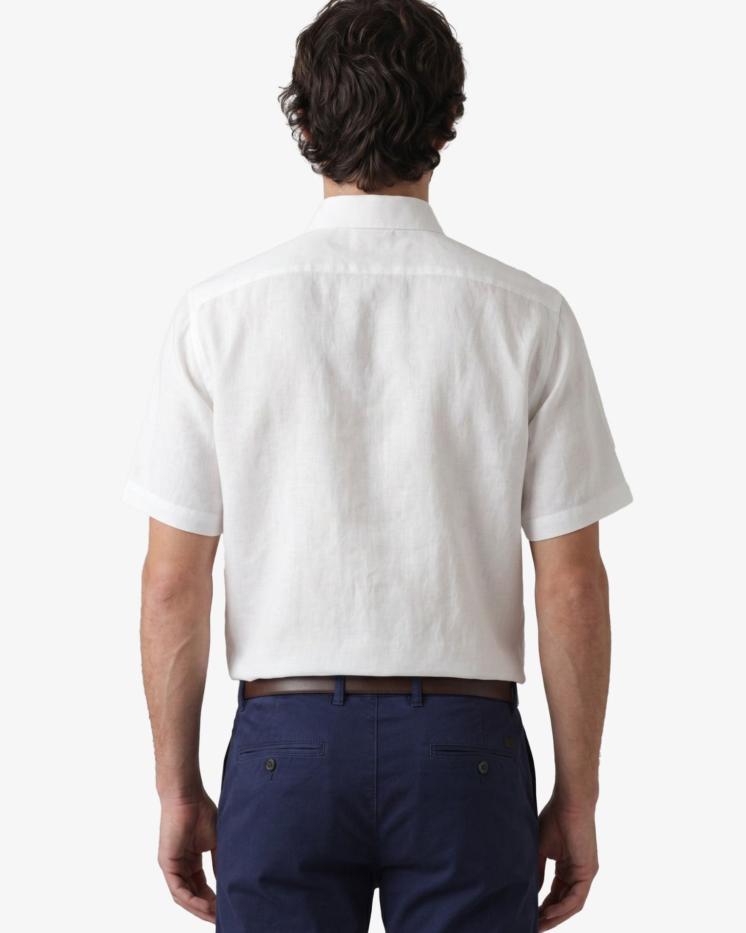 Manchester Elite Camisa Casual Lino color blanco para hombre