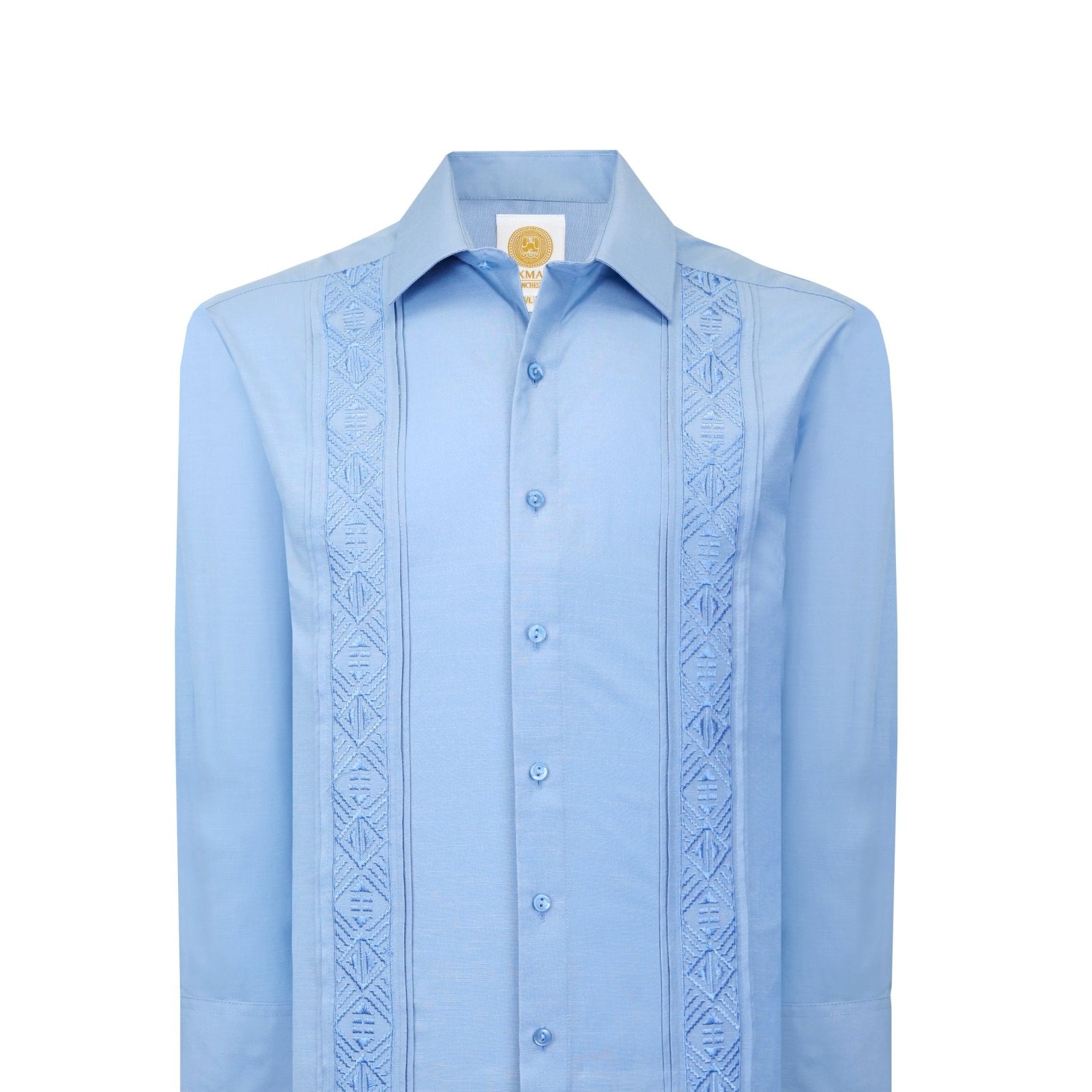 Manchester Guayabera Alforzas Artesanales - Sin Bolsas - Manga Larga - Manchester