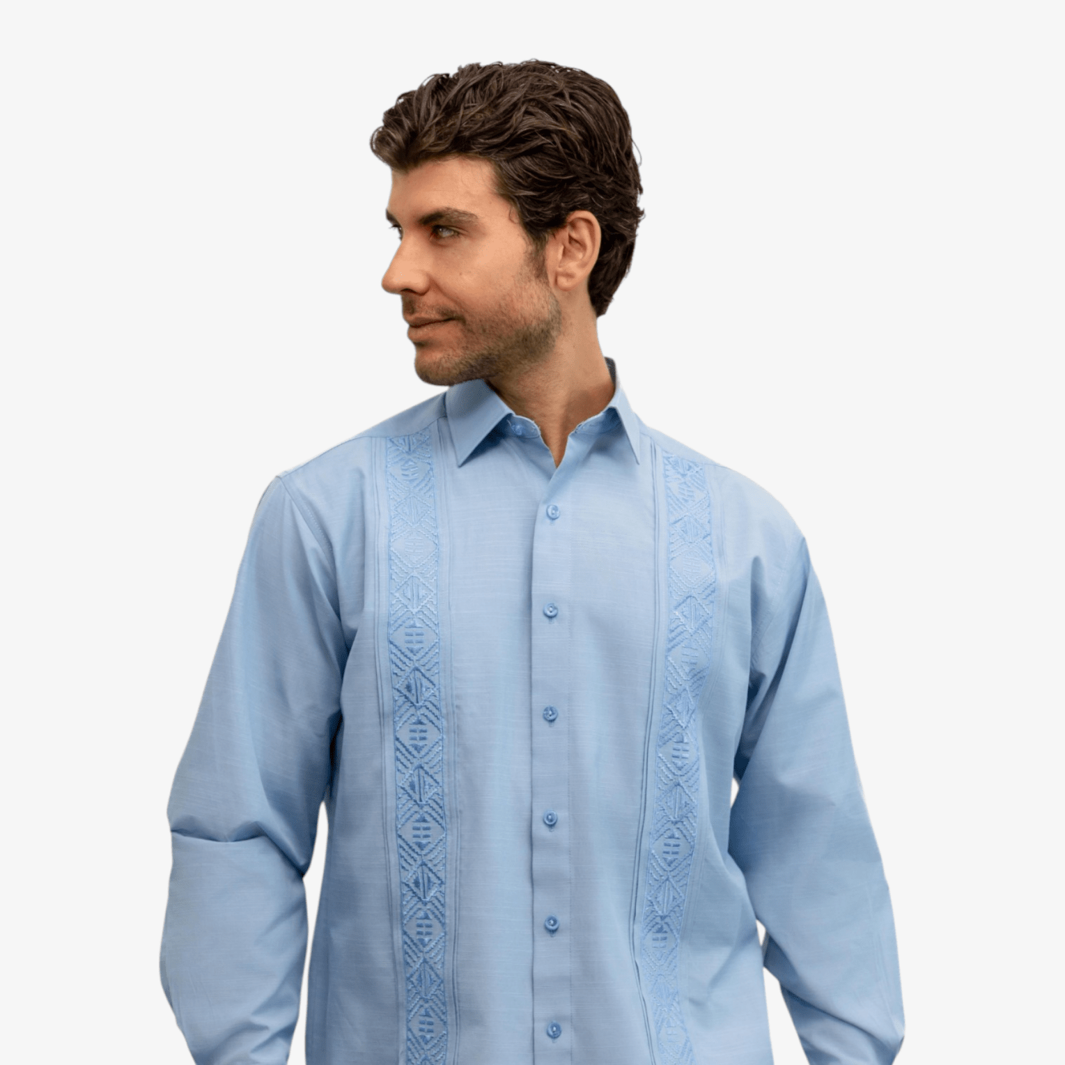 Manchester Guayabera Alforzas Artesanales - Sin Bolsas - Manga Larga - Manchester